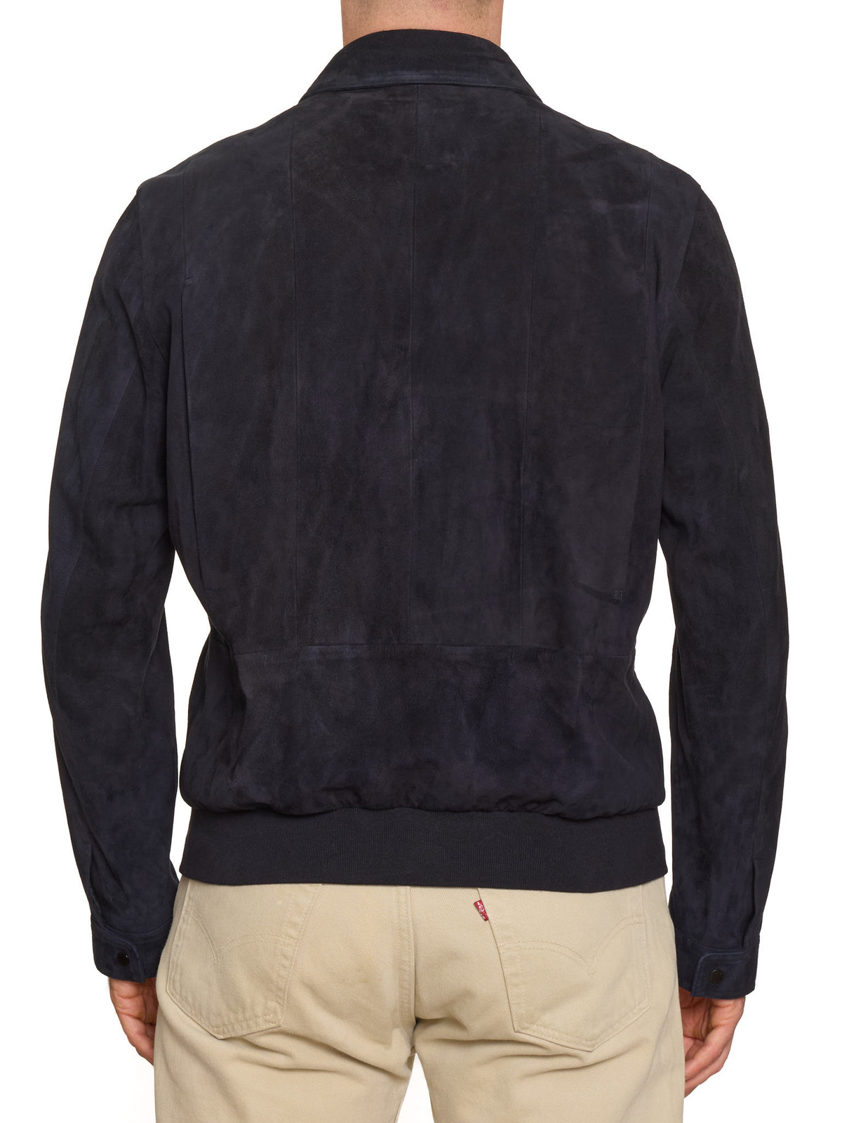 SERAPHIN France Navy Blue Deer Suede Leather Silk Lined Jacket