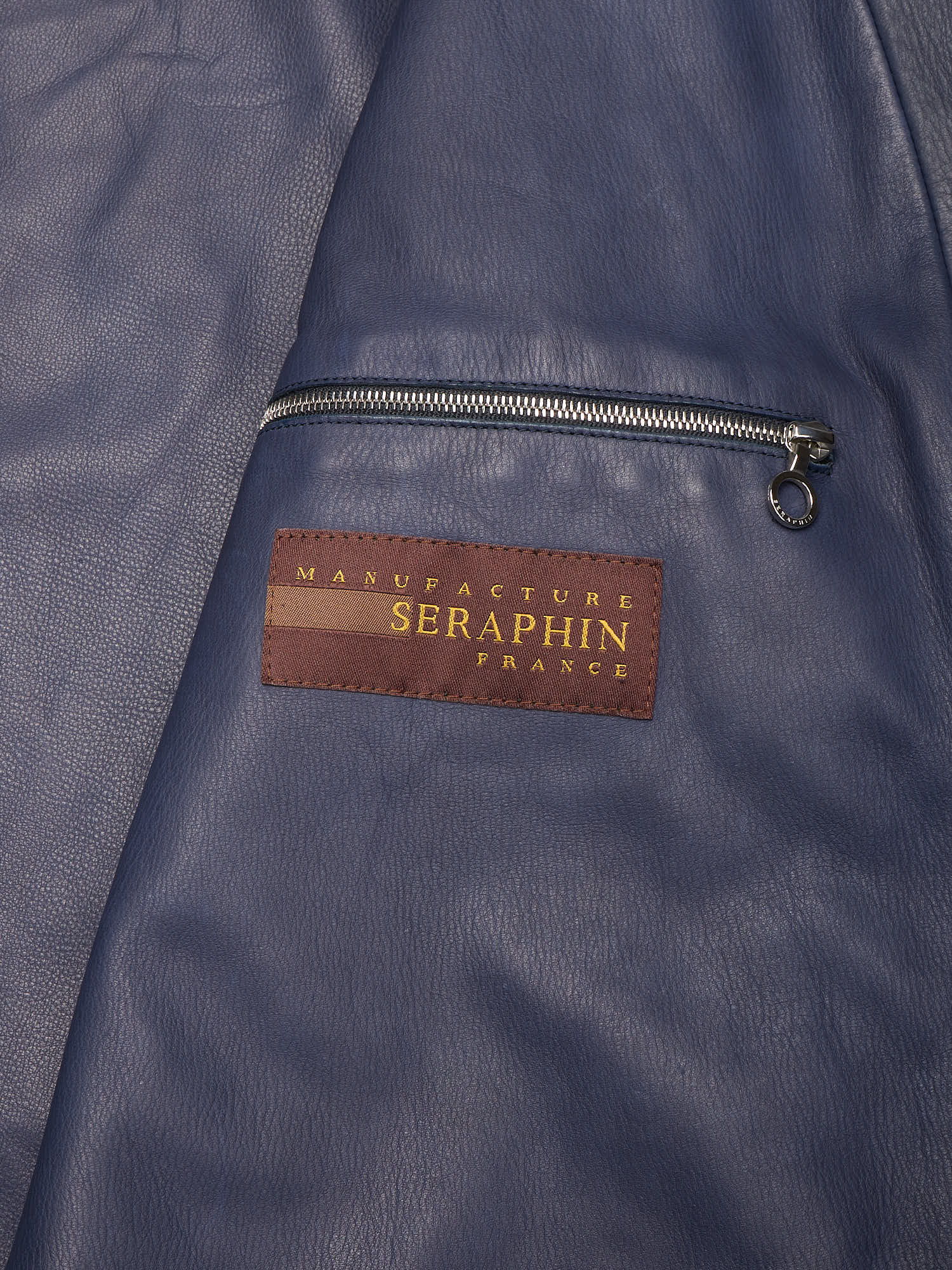SERAPHIN France Deer Skin Leather Cardigan Jacket Blouson
