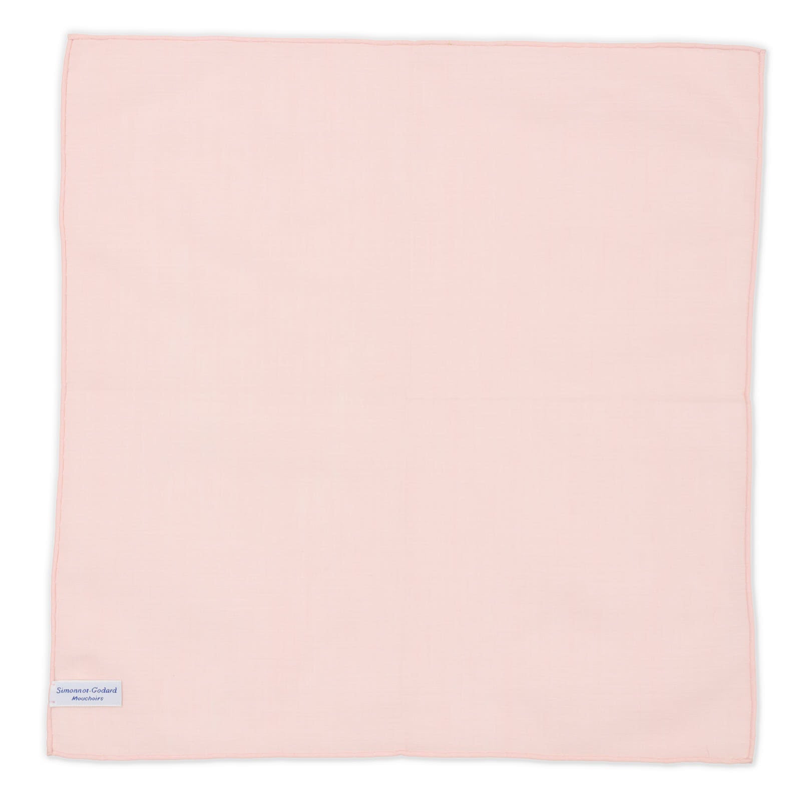 SIMONNOT GODARD Handmade Light Pink Solid Cotton Pocket Square NEW 33cm x 32cm