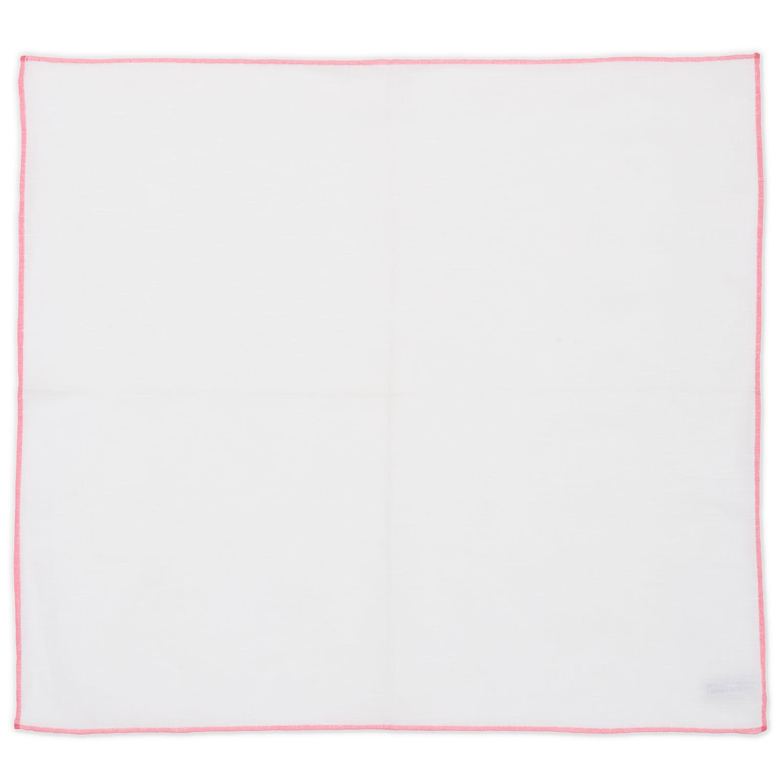 SIMONNOT GODARD Handmade White Solid Cotton-Linen Pocket Square NEW 38cm x 34cm