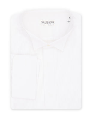 SIR BONSER White Cotton Bib Tuxedo Dress Shirt
