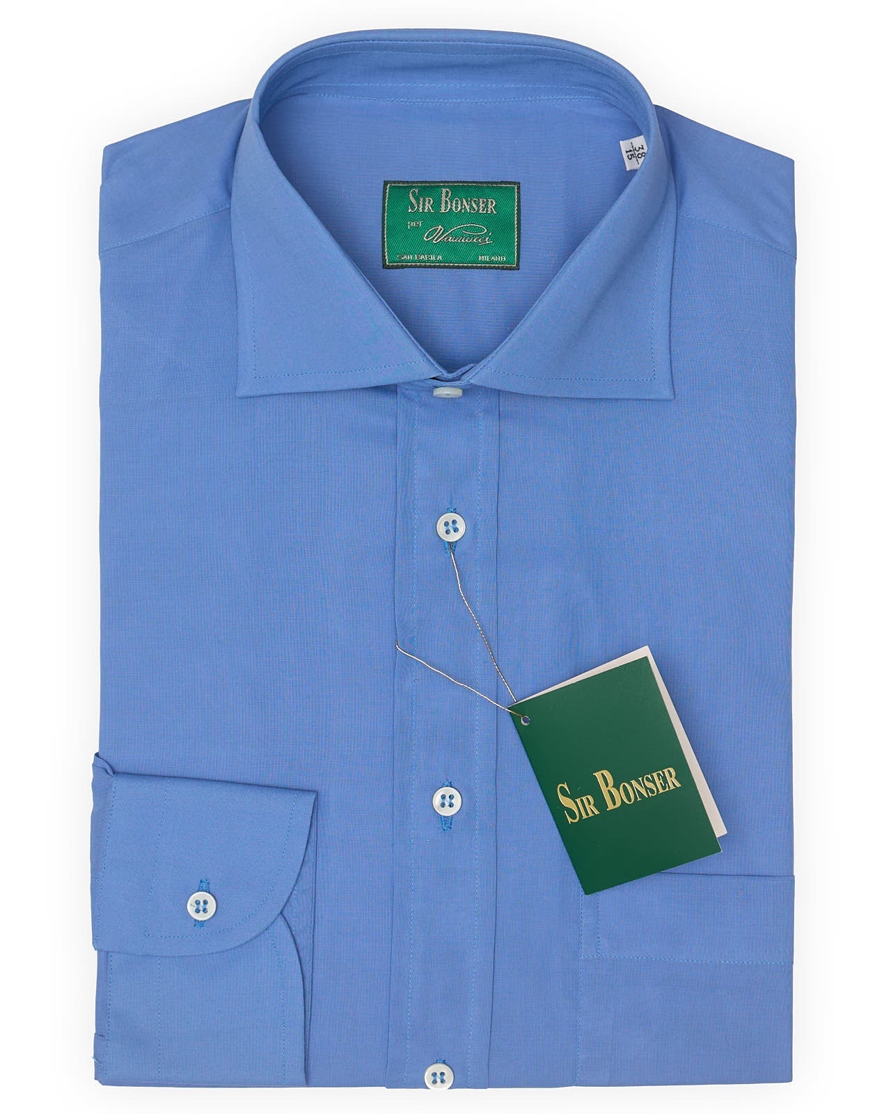 SIR BONSER for Vannucci Blue Cotton Shirt EU 38 NEW US 15