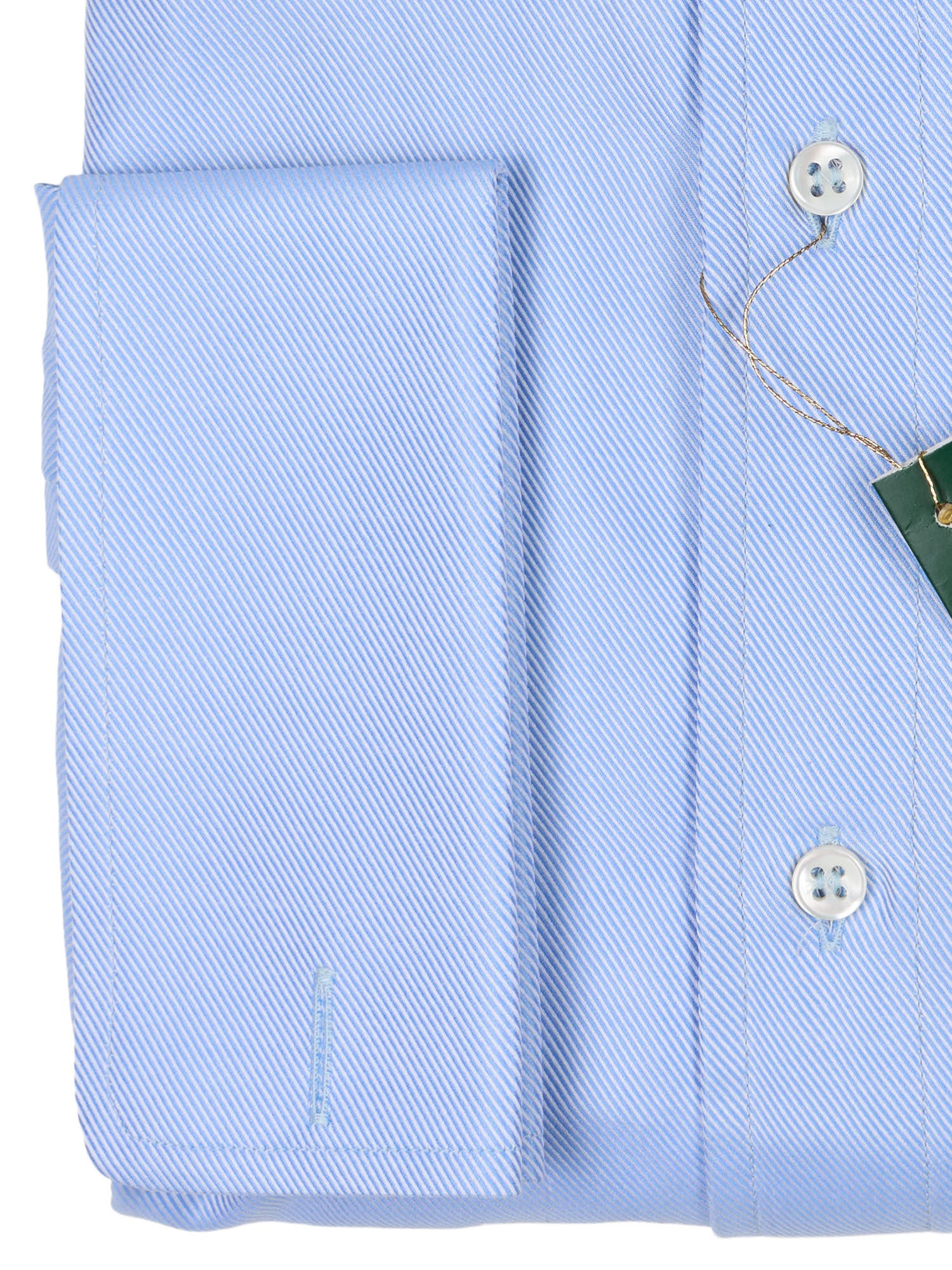 SIR BONSER for Vannucci Blue Twill Cotton French Cuff Dress Shirt