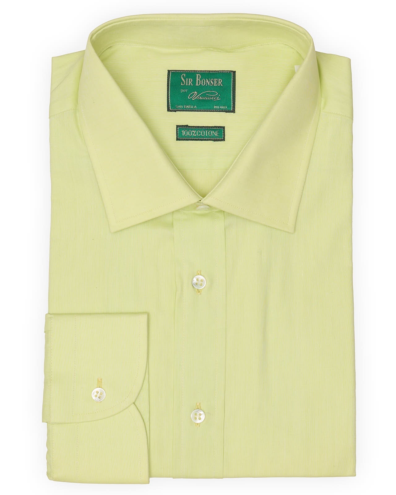 SIR BONSER for Vannucci Mint Green Cotton Dress Shirt EU 44 NEW US 17.5