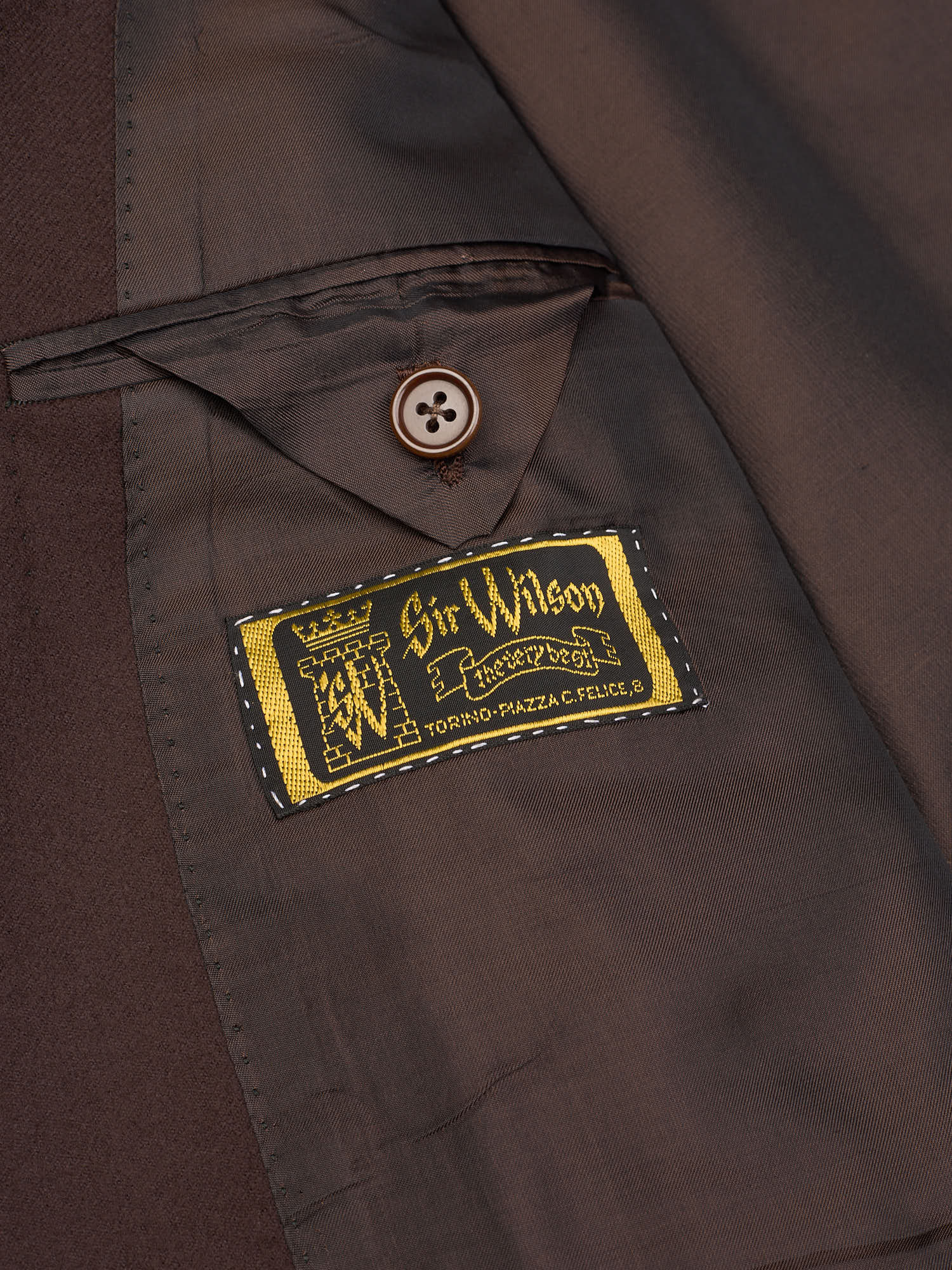 Vintage Castangia for SIR WILSON Chocolate Brown Wool Flannel 3 Piece Business Suit