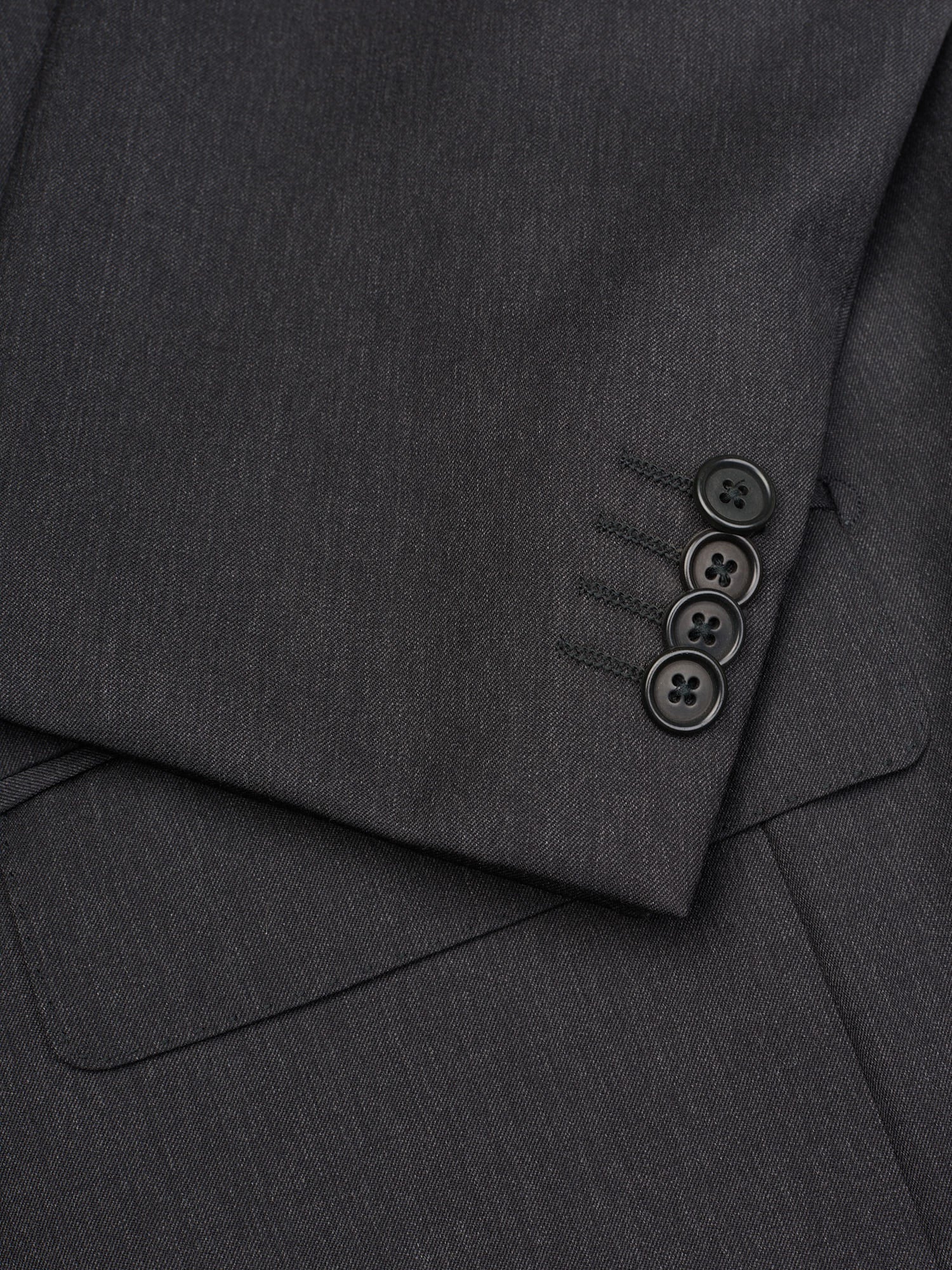 SIR WILSON Dark Gray Loro Piana Winter Tasmanian Super 120s Wool Suit Extra Long