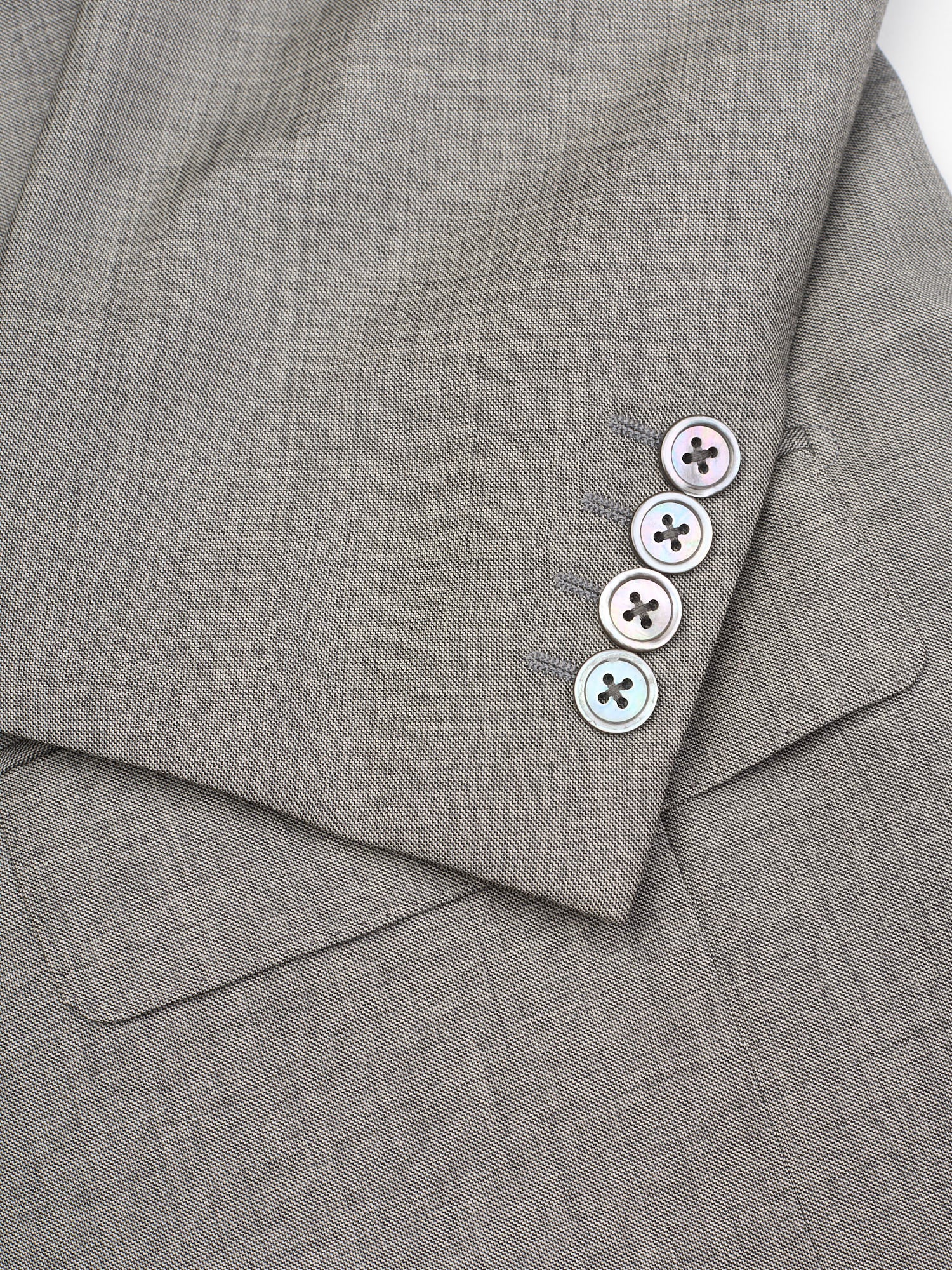 SIR WILSON Gray Birdseye Loro Piana Tasmanian Super 120s Wool Suit