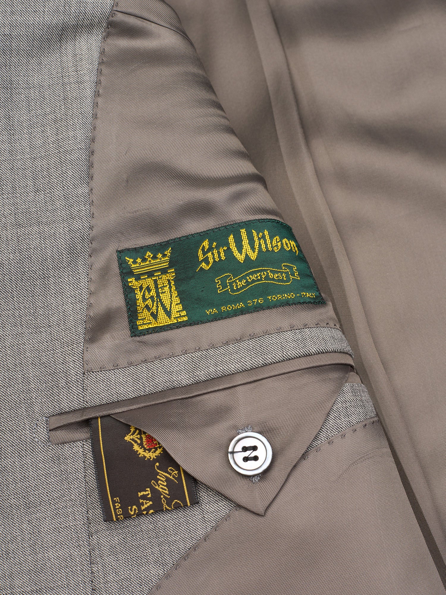 SIR WILSON Gray Birdseye Loro Piana Tasmanian Super 120s Wool Suit