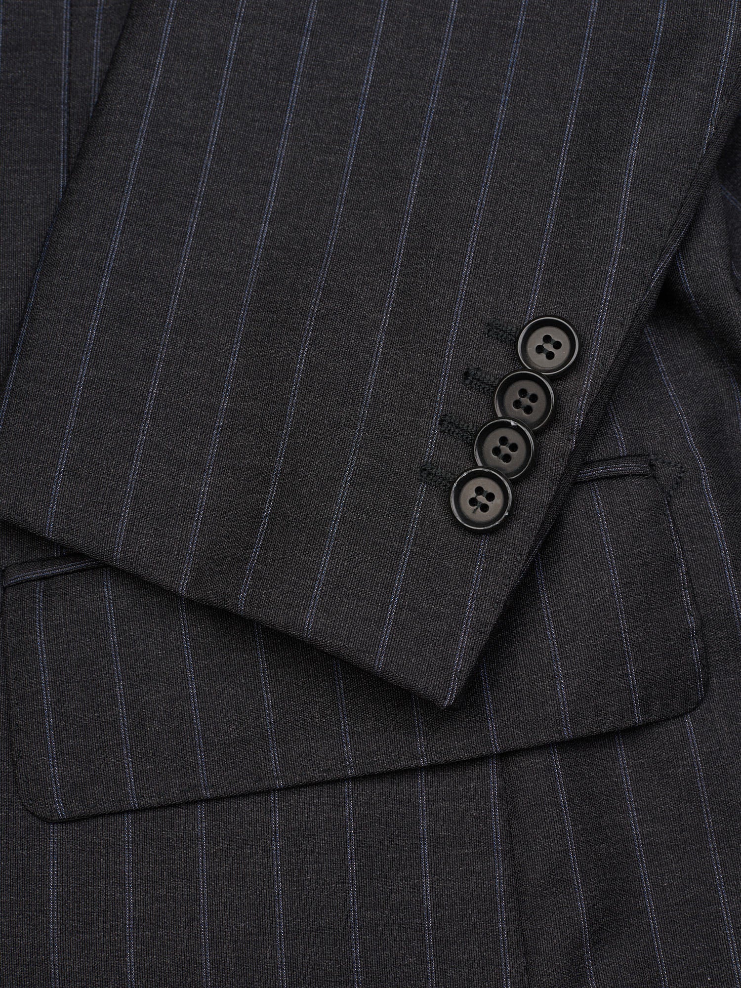SIR WILSON Gray Striped Loro Piana Four Seasons Virgin Wool DB Suit