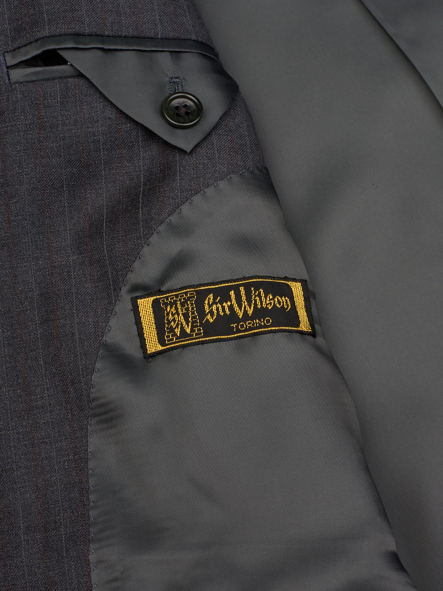 SIR WILSON Torino Gray Striped Virgin Wool Business Suit