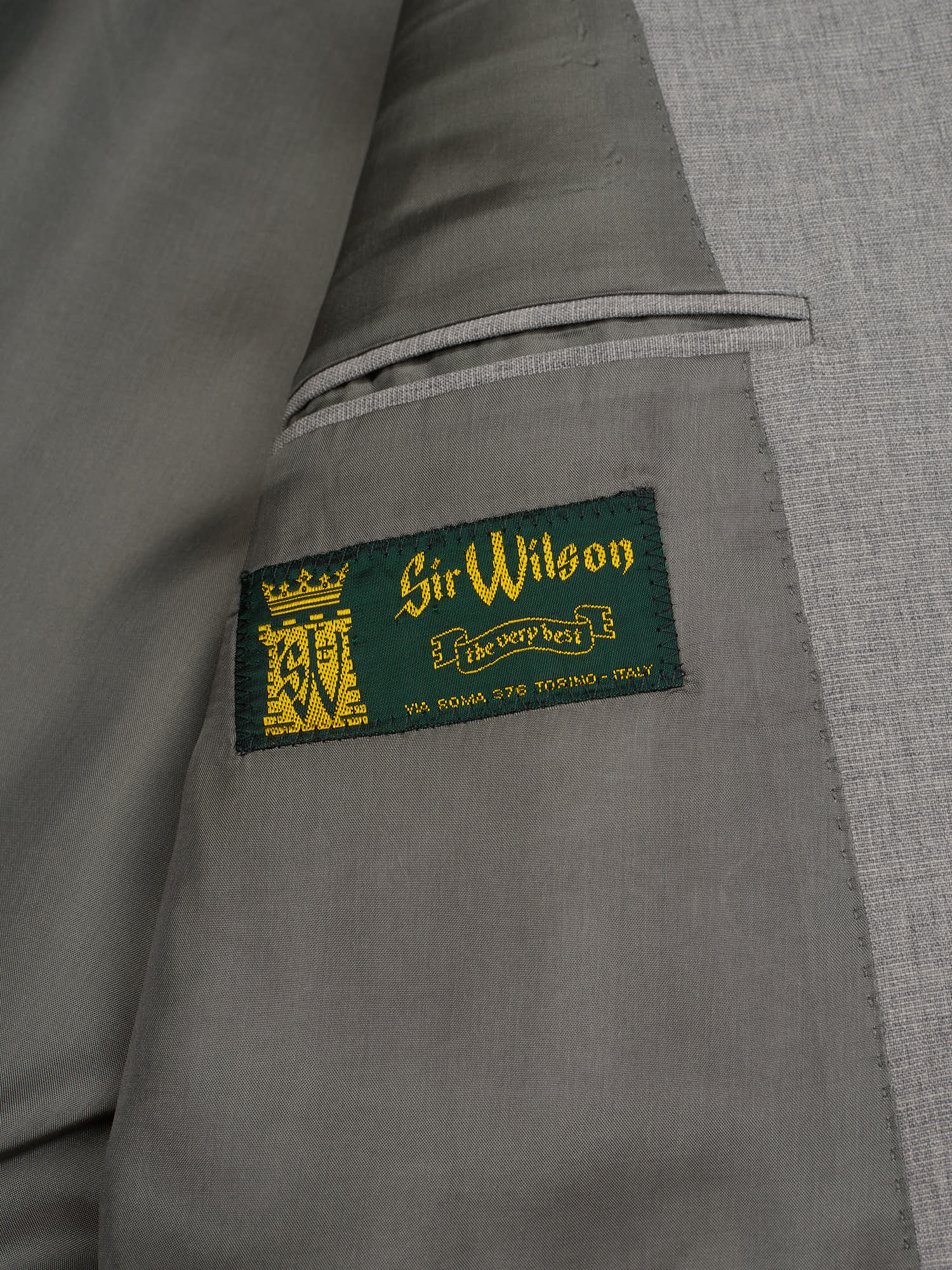 SIR WILSON Torino Handmade Gray Wool Business Suit