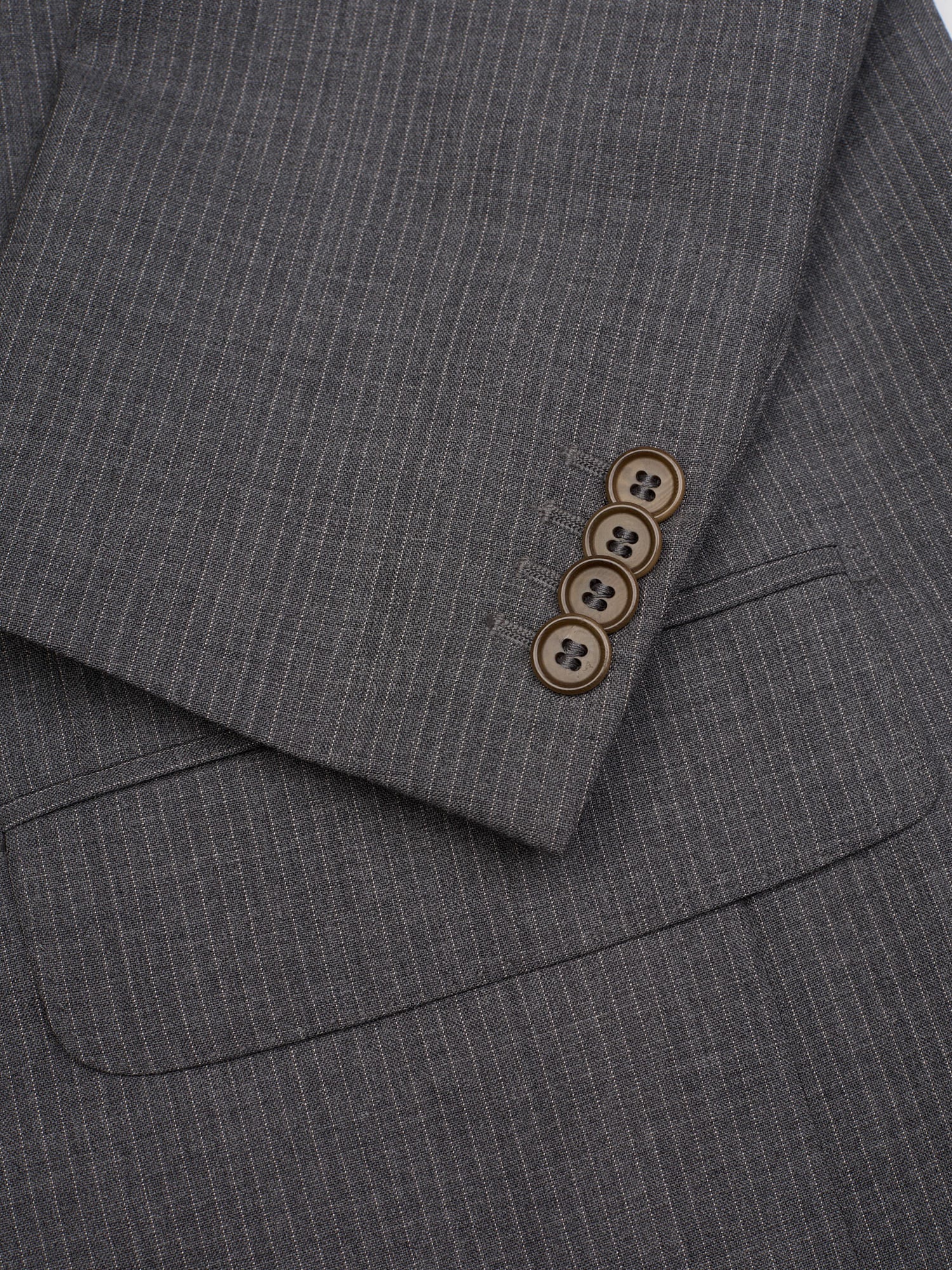 SIR WILSON Ligth Gray Striped Virgin Wool Super 120'S Suit