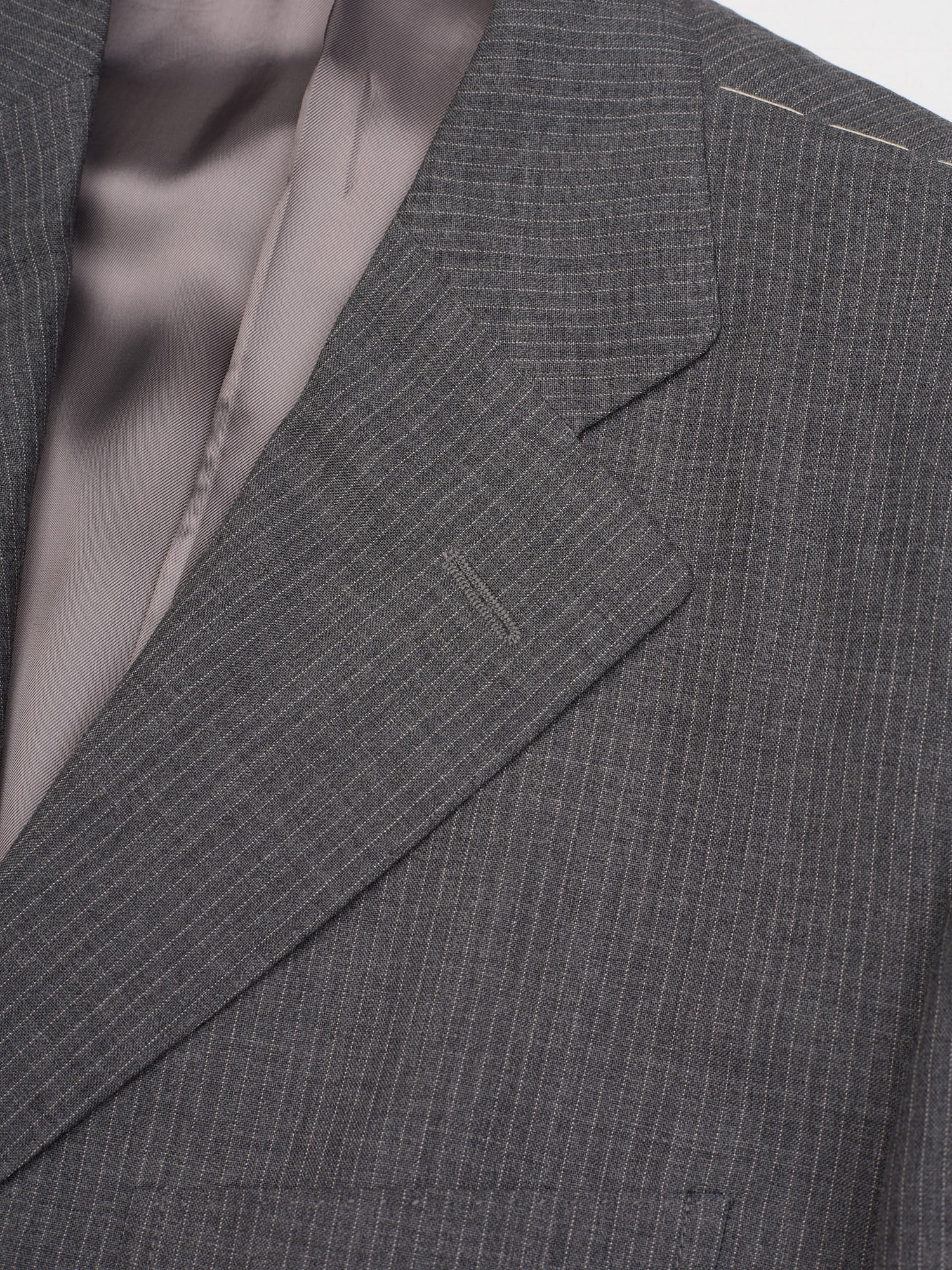 SIR WILSON Gray Striped Virgin Wool Super 120'S Suit