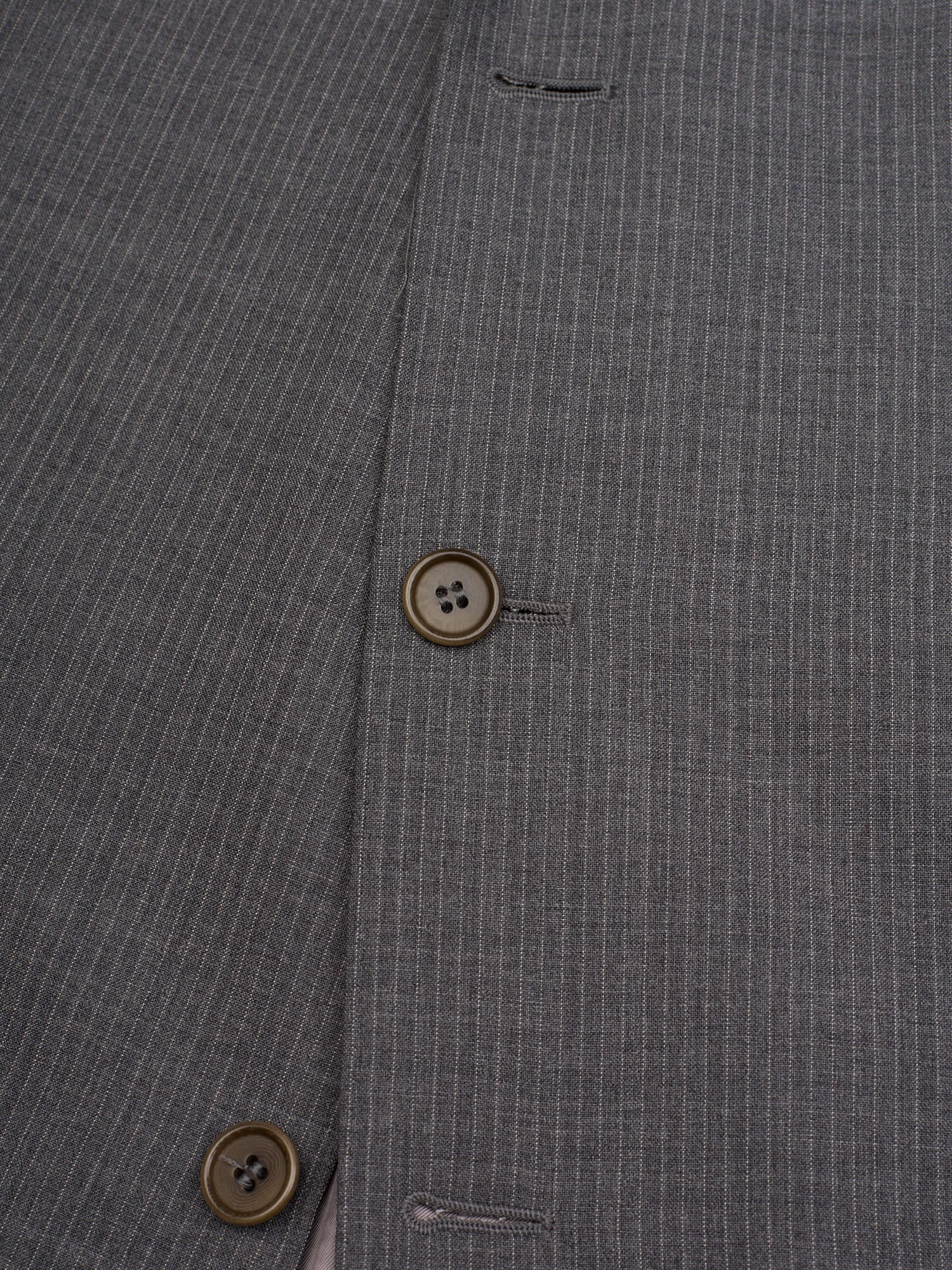 SIR WILSON Gray Striped Virgin Wool Super 120'S Suit