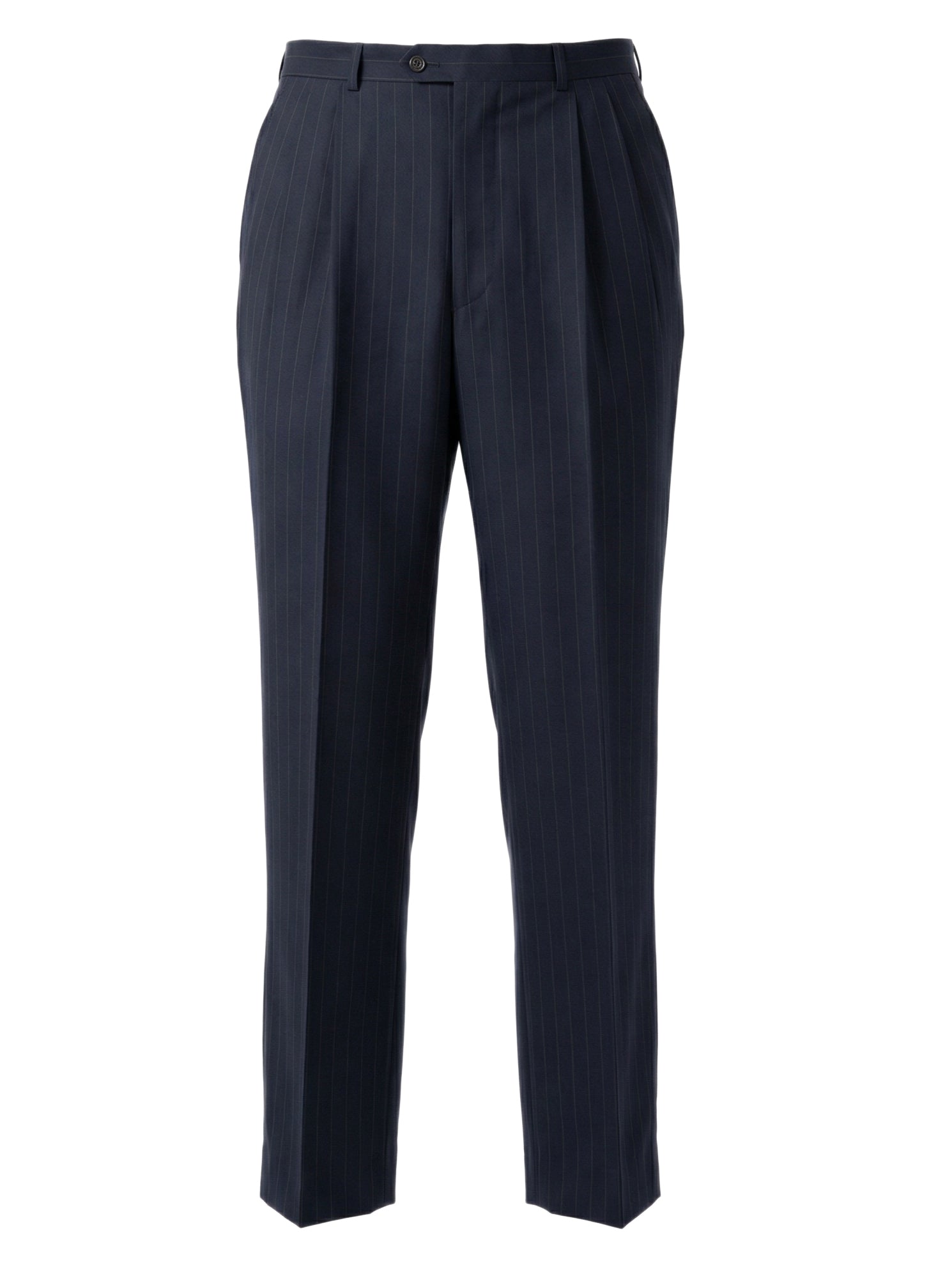 SIR WILSON Navy Blue Striped Wool Business Suit