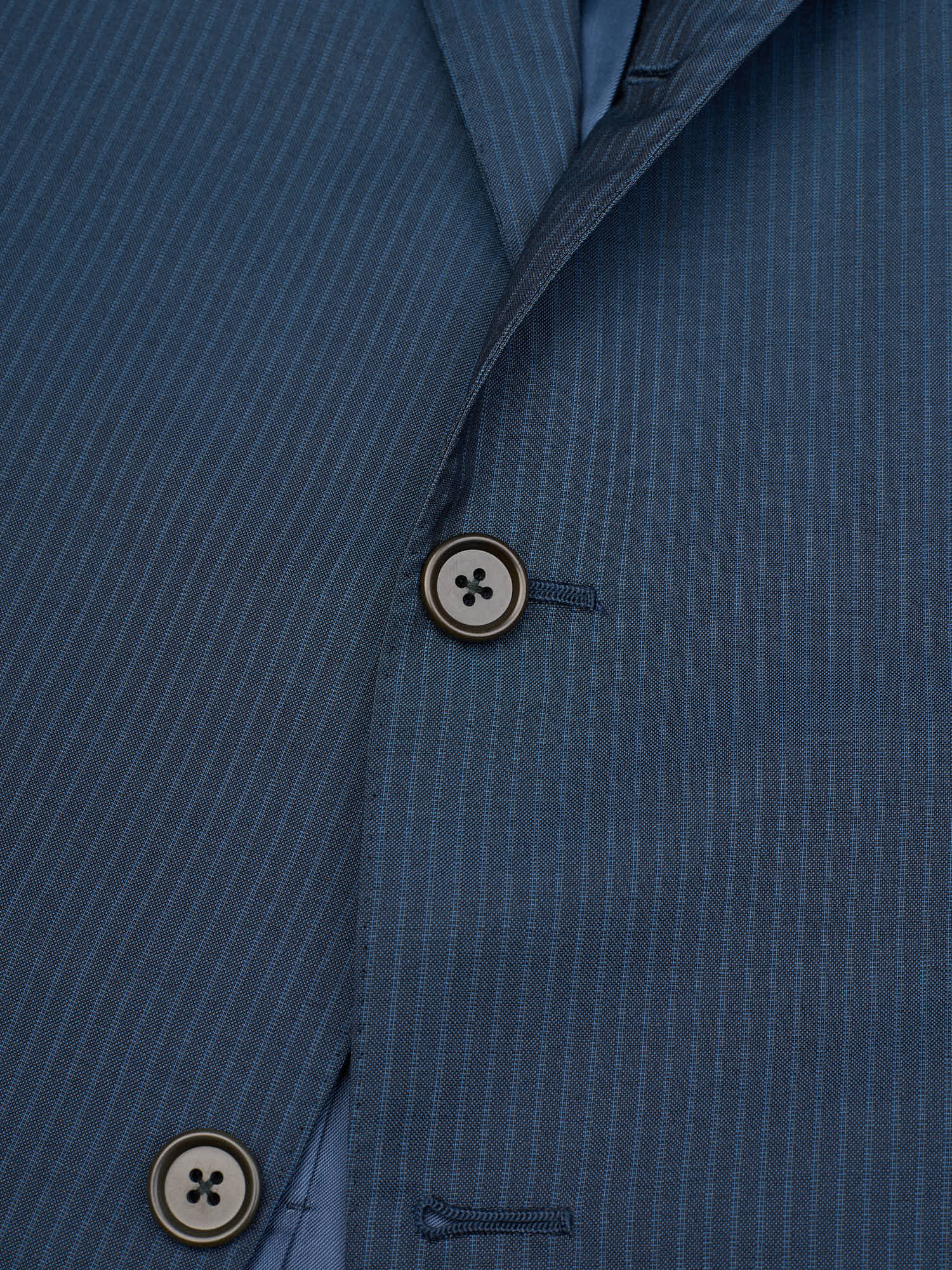 SIR WILSON Navy Blue Striped Wool–Mohair Suit
