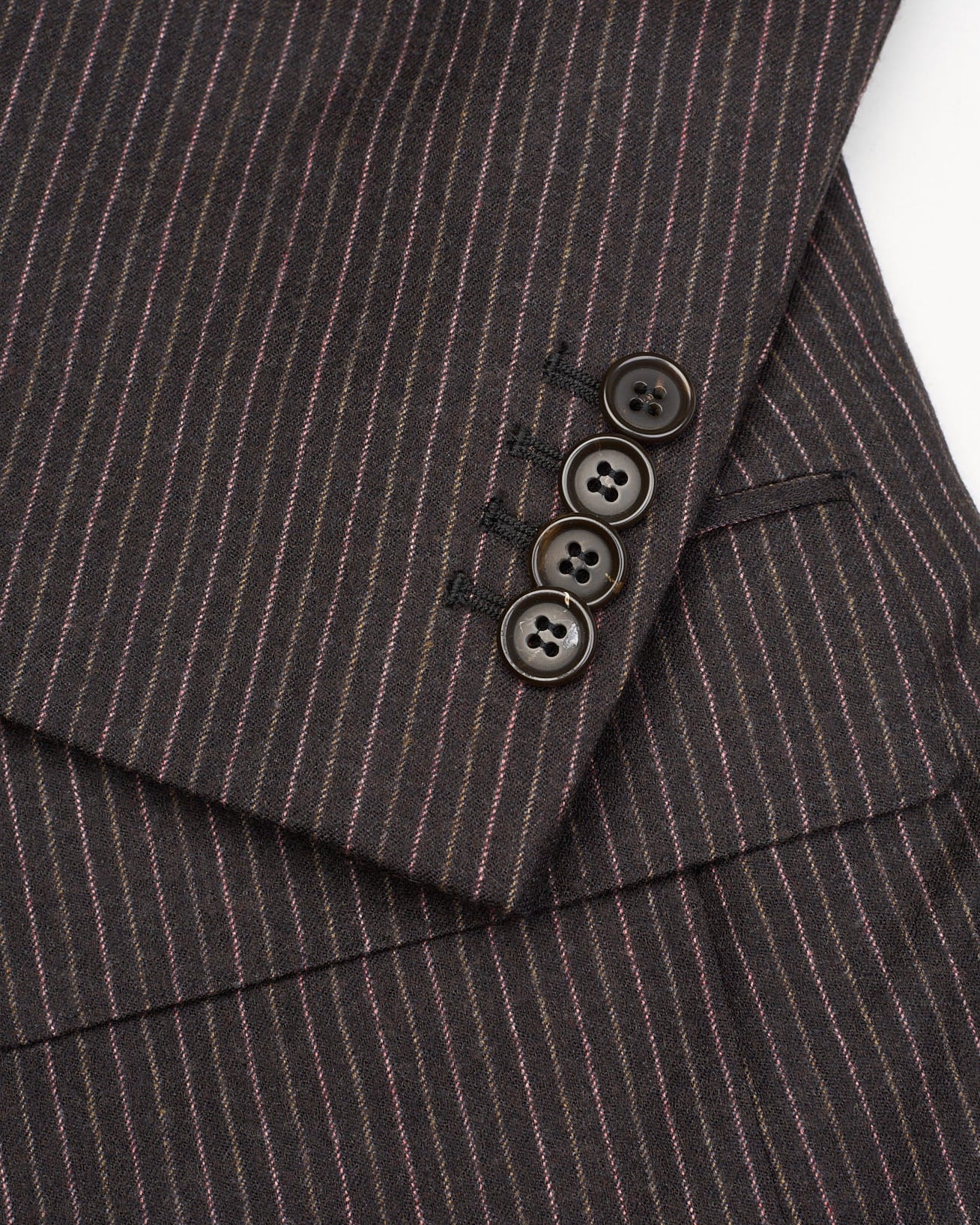 SIR WILSON Torino Sport by Tagliatore Dark Brown Striped Wool Super 110's Suit