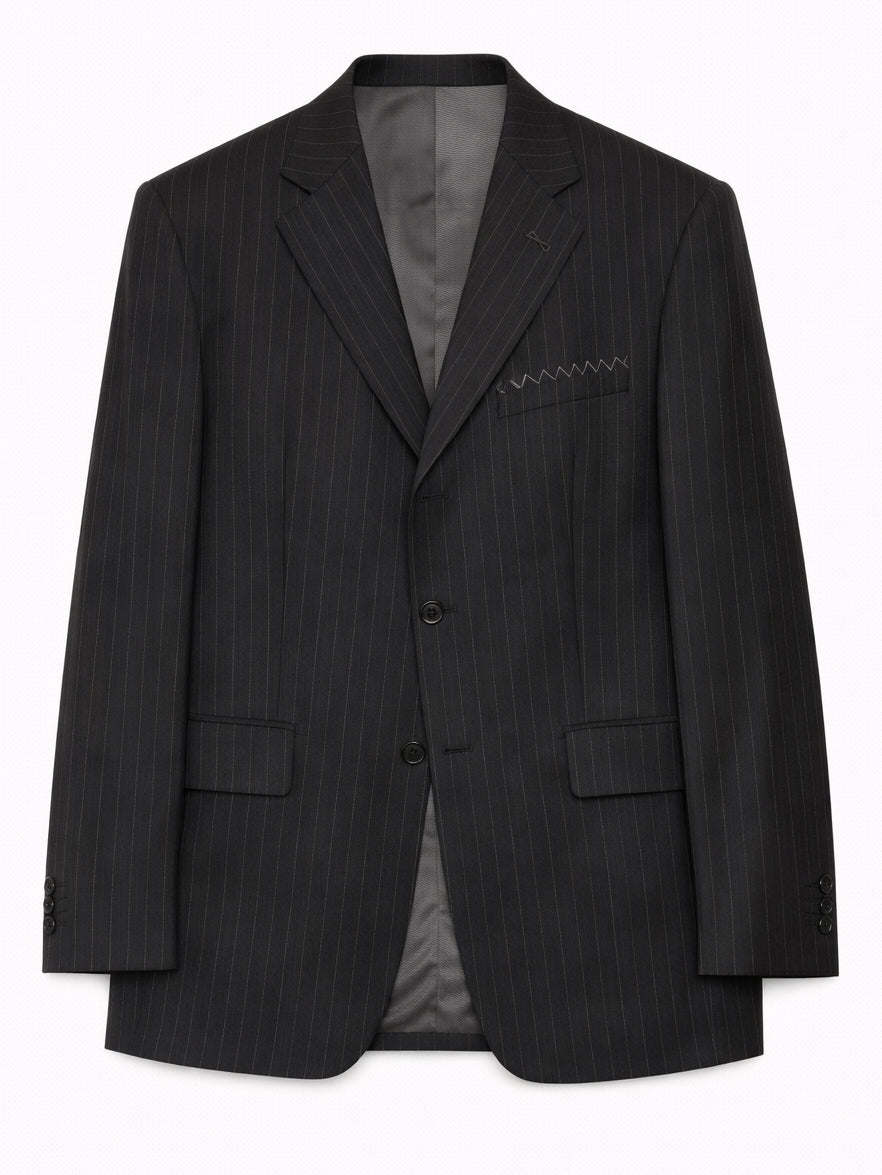 SIR WILSON Torino Dark Gray Striped Wool Suit Slim