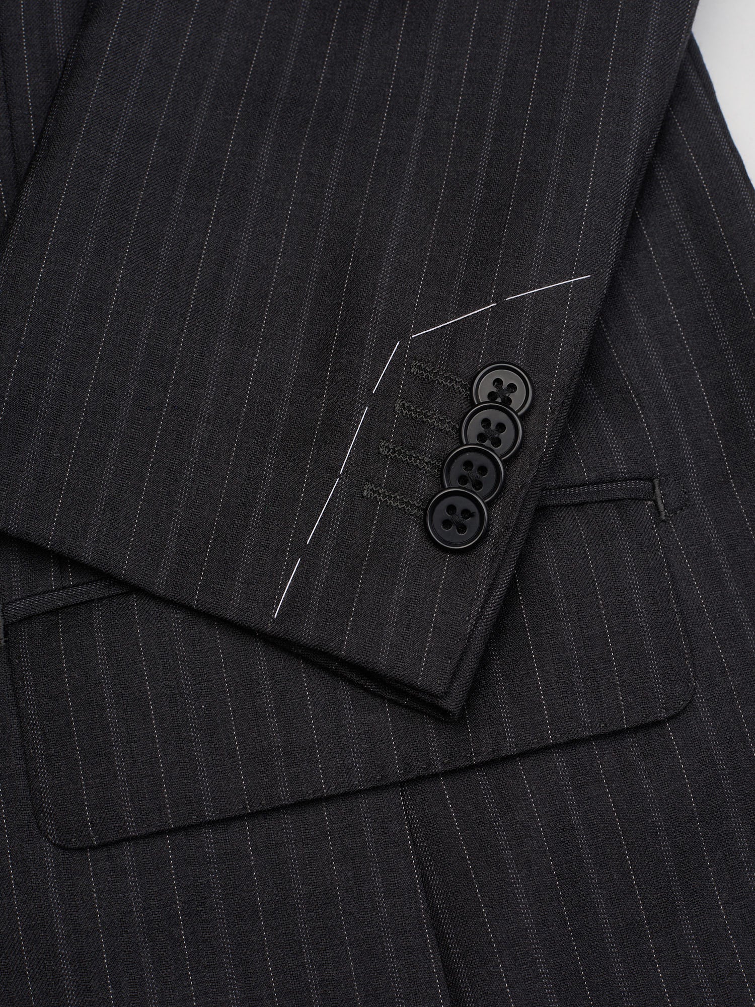 SIR WILSON Torino Dark Gray Striped Wool Suit