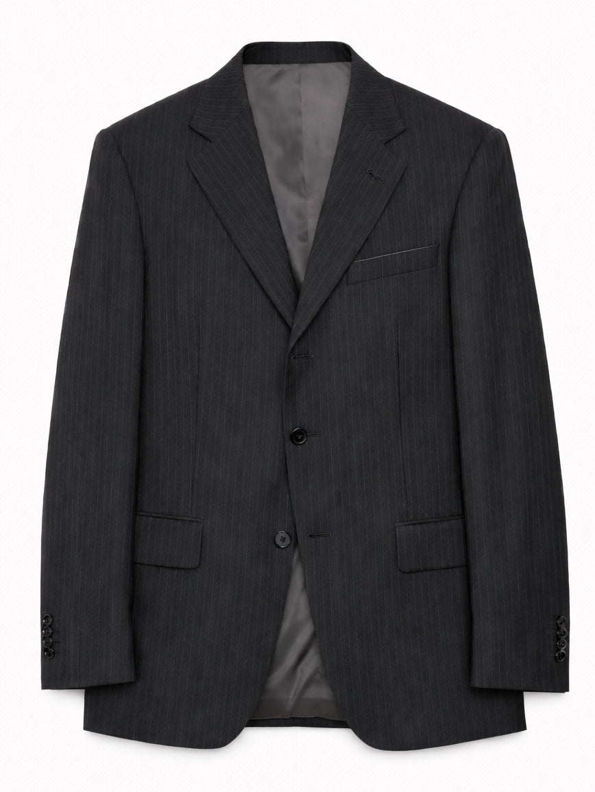 SIR WILSON Torino Dark Gray Striped Wool Suit
