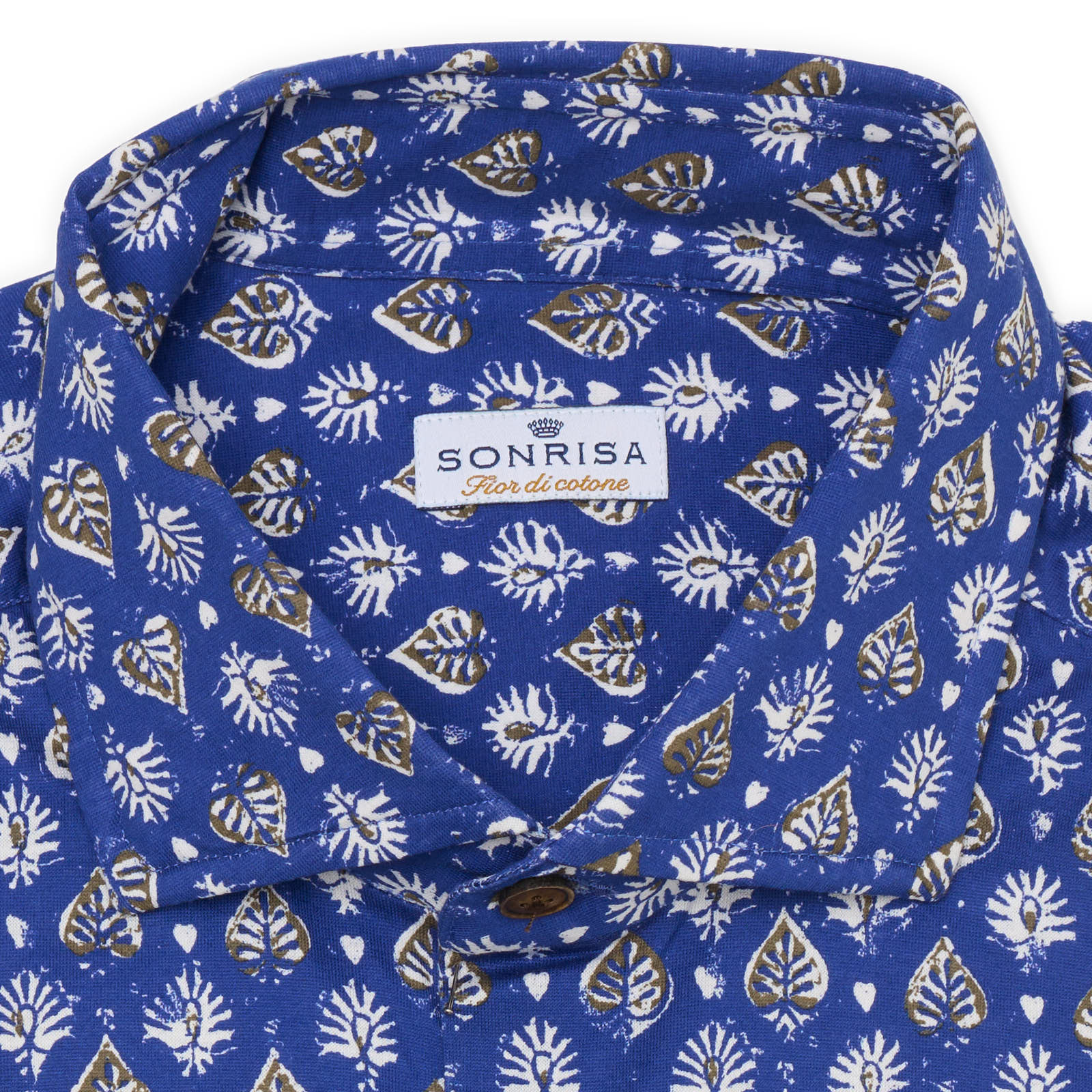 SONRISA Milano Blue Medallion Cotton Dress Shirt EU 40 NEW US 15.75 Slim Fit