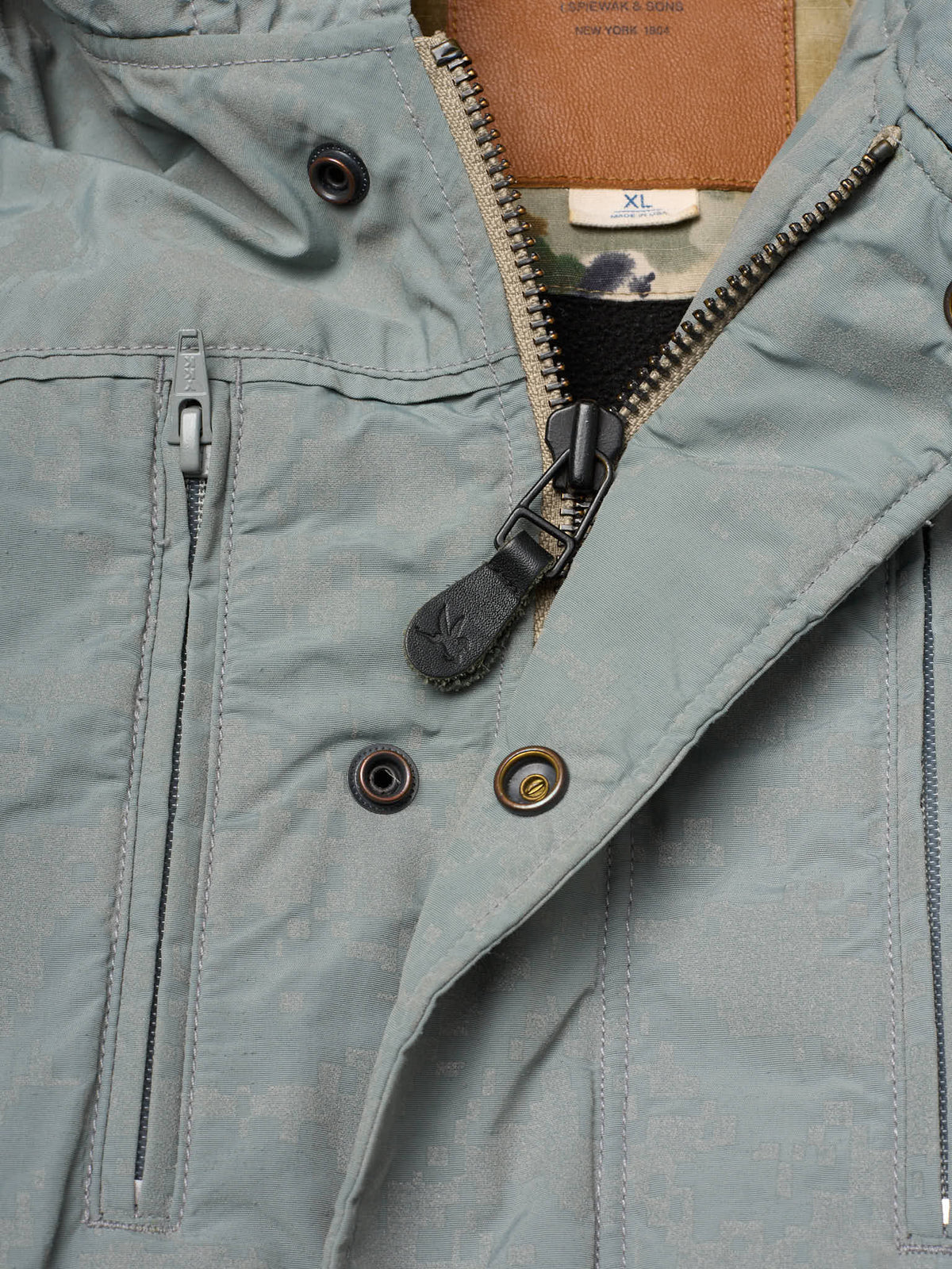 SPIEWAK & SONS Golden Fleece Gray Reflective Camo Nylon Fully Lined Jacket XL USA Made