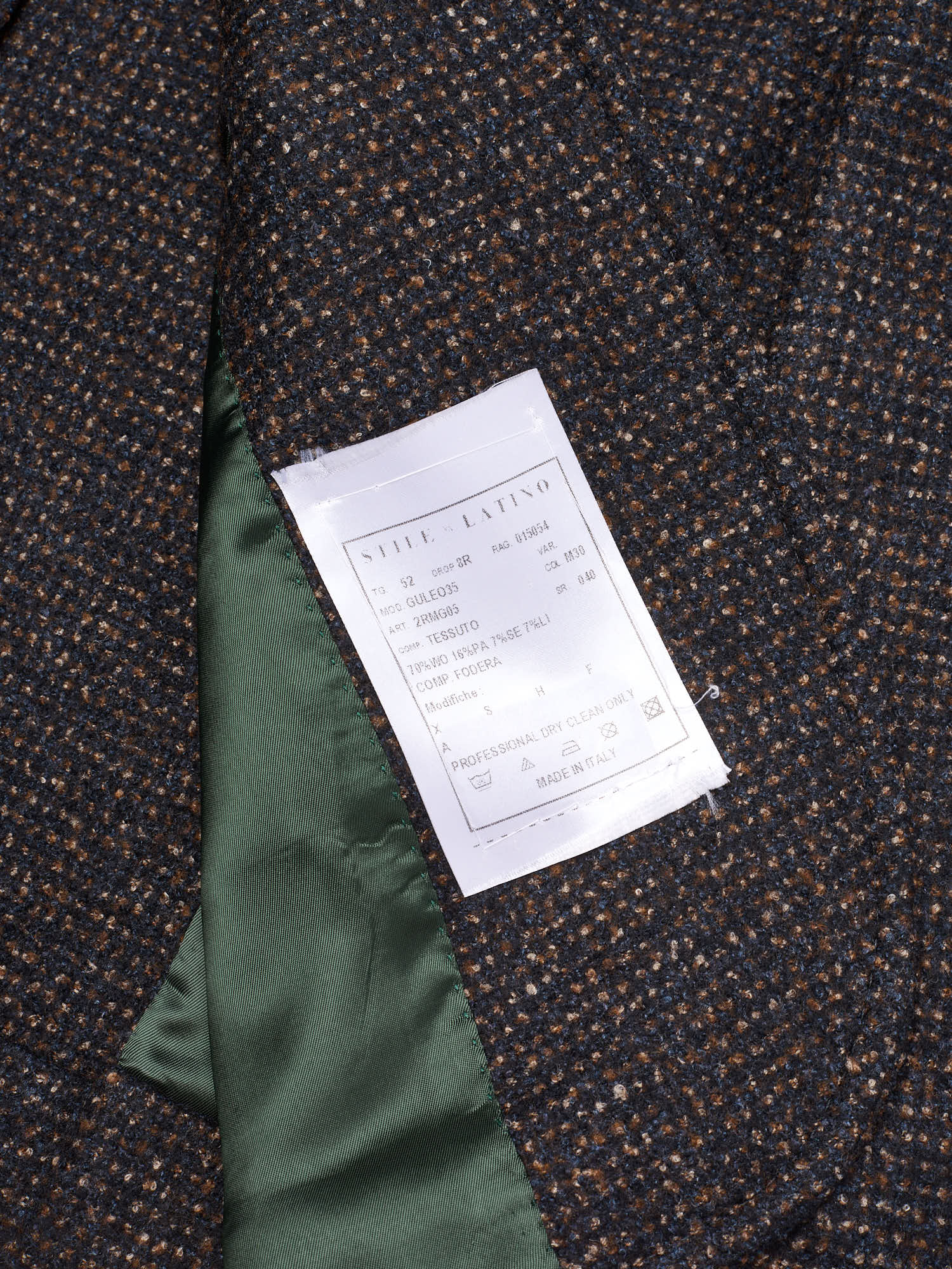 STILE LATINO "Guleo" Brown Wool-Silk-Linen Blazer Slim Fit Jacket