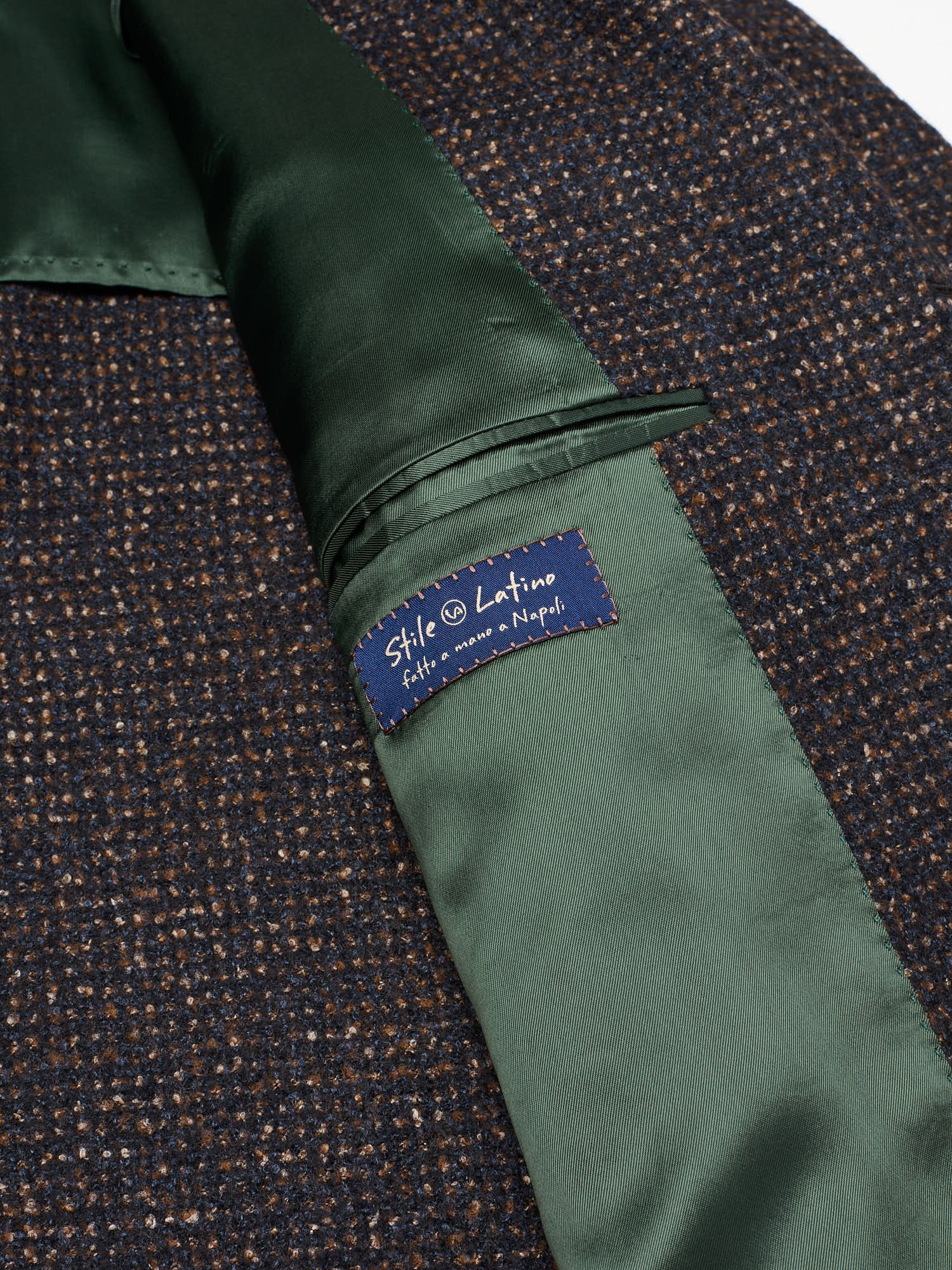 STILE LATINO "Guleo" Brown Wool-Silk-Linen Blazer Slim Fit Jacket