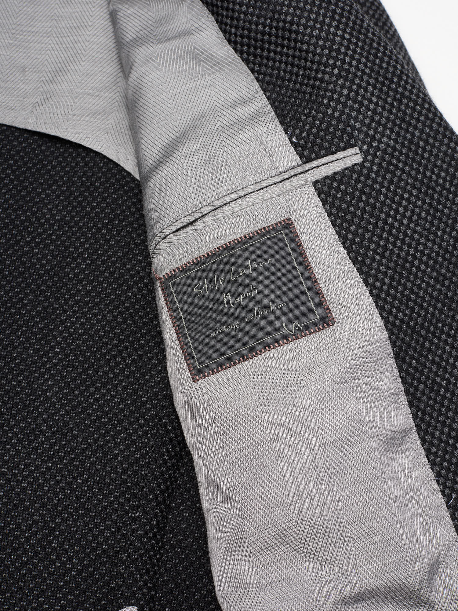 STILE LATINO "Vincenzo" Dark Gray Birdseye Virgin Wool Jacket Slim Fit