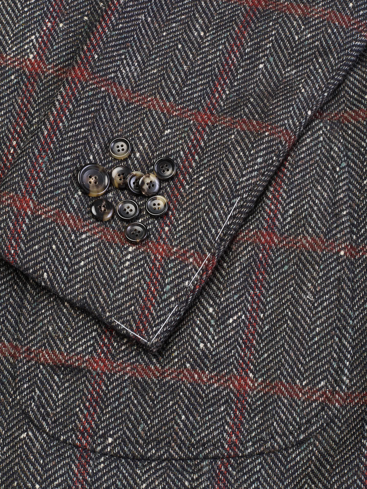 STILE LATINO "Vincenzo" Gray Herringbone Cashmere Slim Fit Jacket