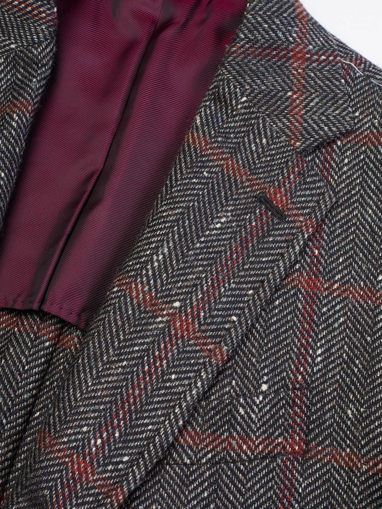 STILE LATINO "Vincenzo" Gray Herringbone Cashmere Slim Fit Jacket