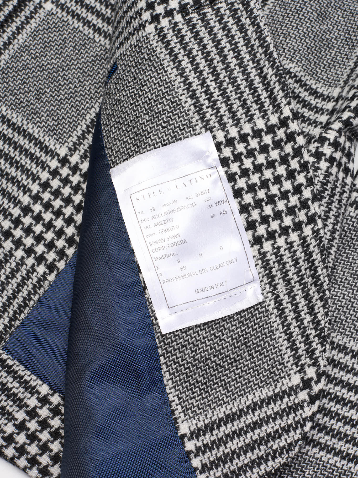 STILE LATINO Gray Prince of Wales Check Virgin Wool Cashmere Slim Fit Suit