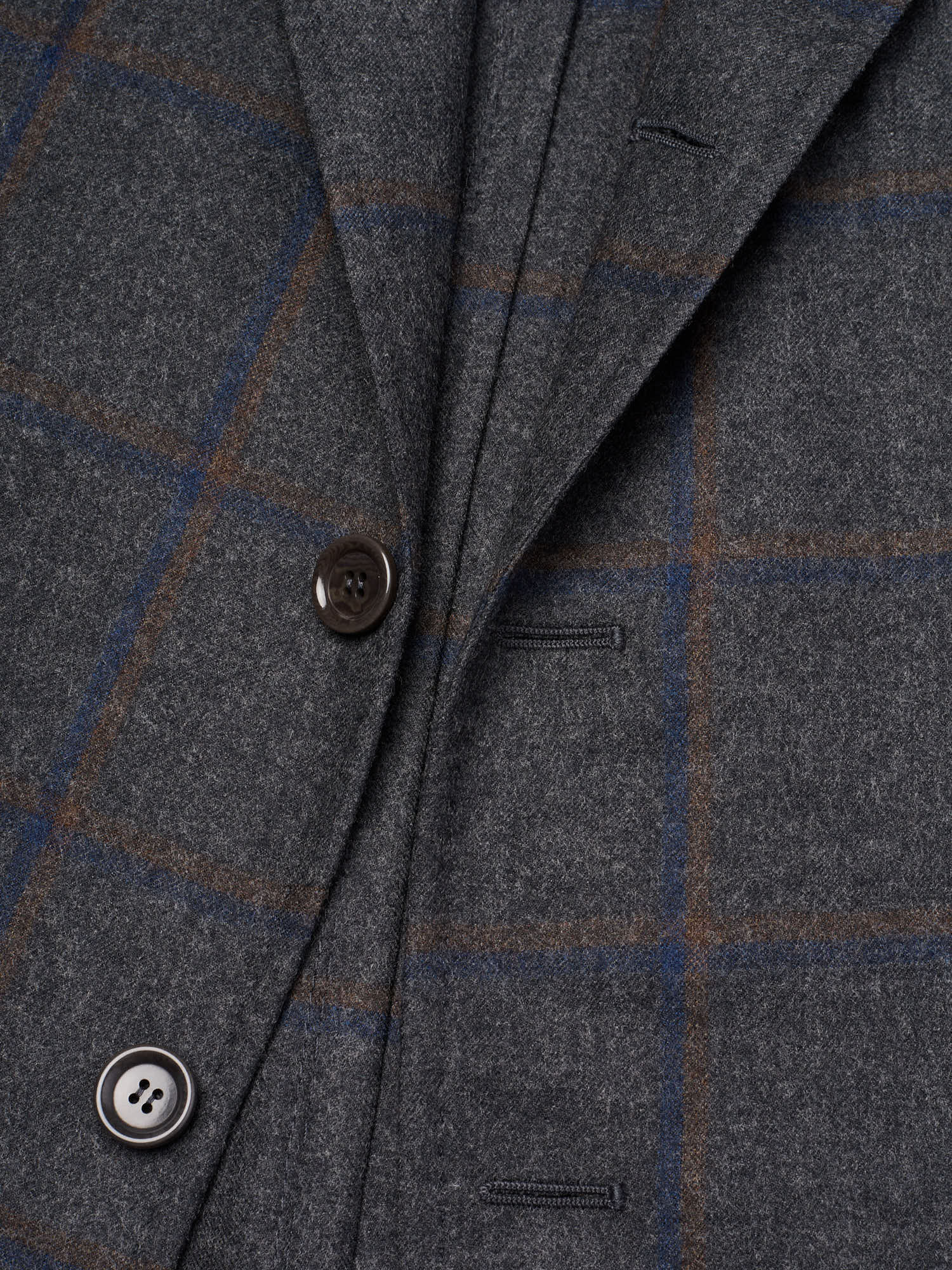 STILE LATINO "Vincenzo" Handmade Blue Windowpane Wool Suit Slim Fit