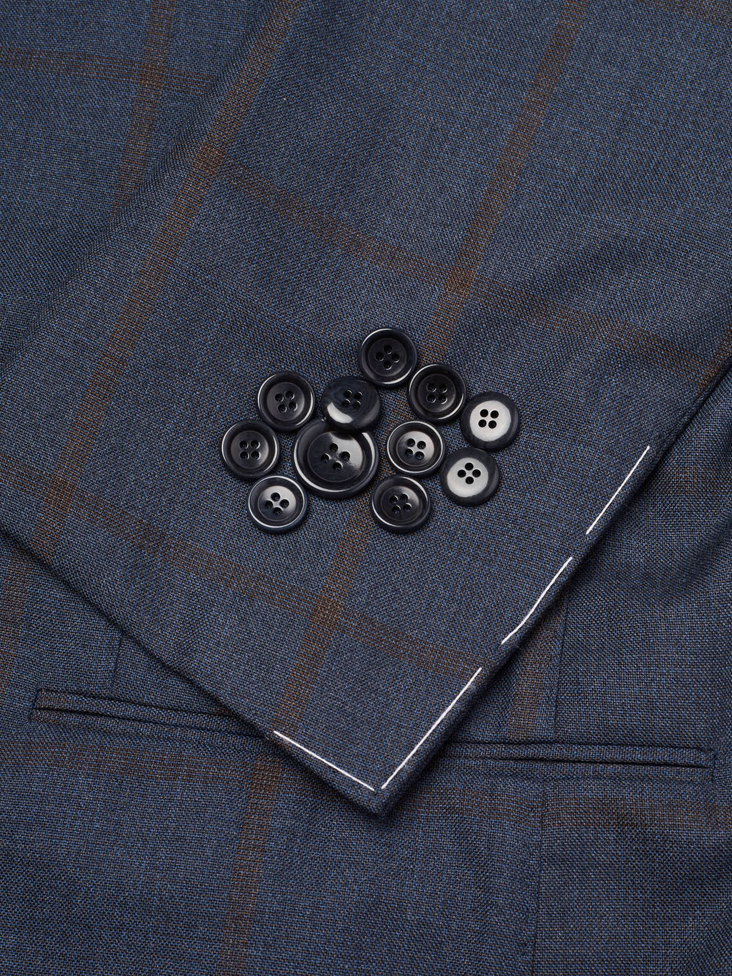 STILE LATINO Handmade Blue Windowpane Wool Suit Slim Fit NEW Vincenzo