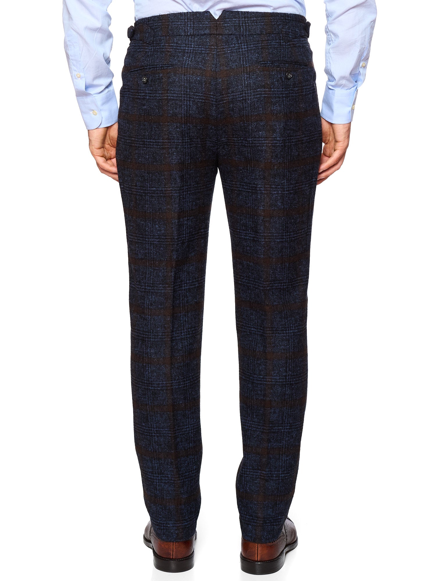 STILE LATINO Handmade Blue Windsor Plaid Flannel Alpaca-Cotton Suit Fausto