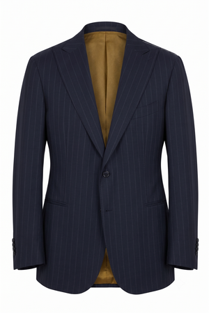 STILE LATINO Handmade Navy Blue Striped Mohair Wool Blazer Jacket NEW