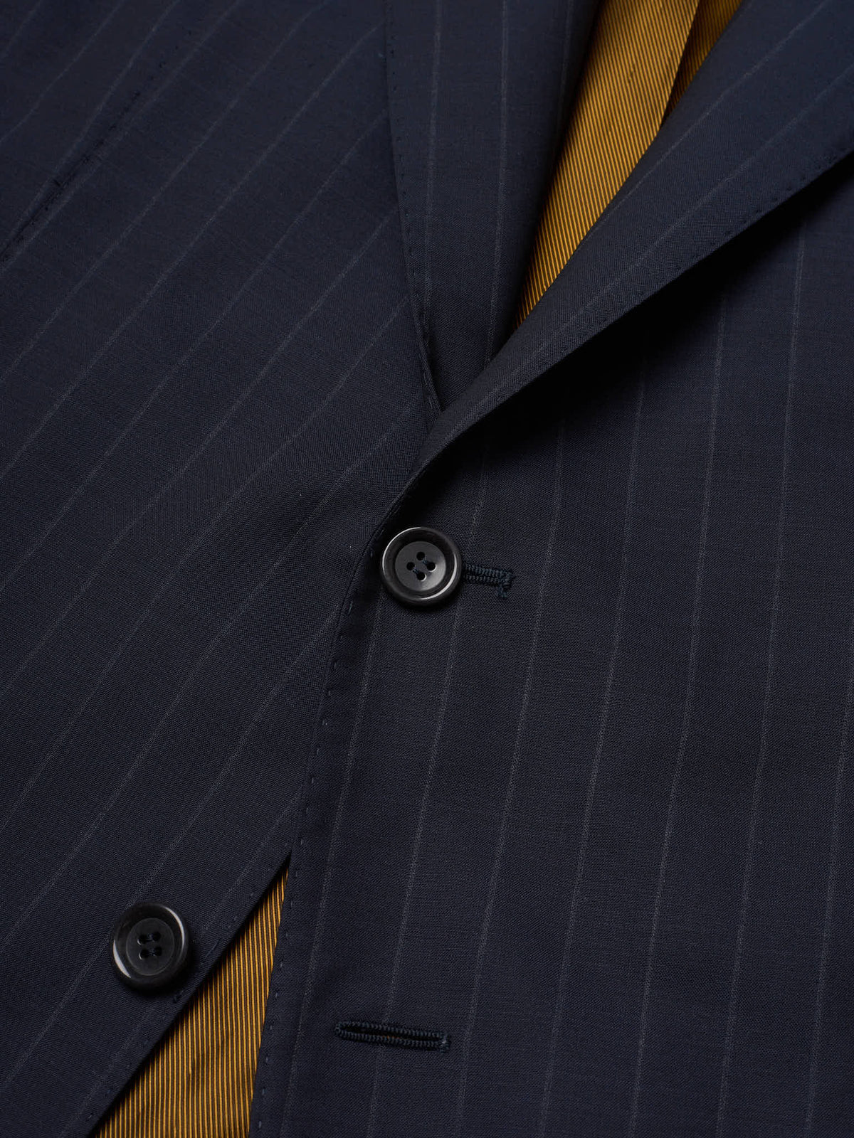 STILE LATINO Handmade Navy Blue Striped Mohair Wool Blazer Jacket NEW