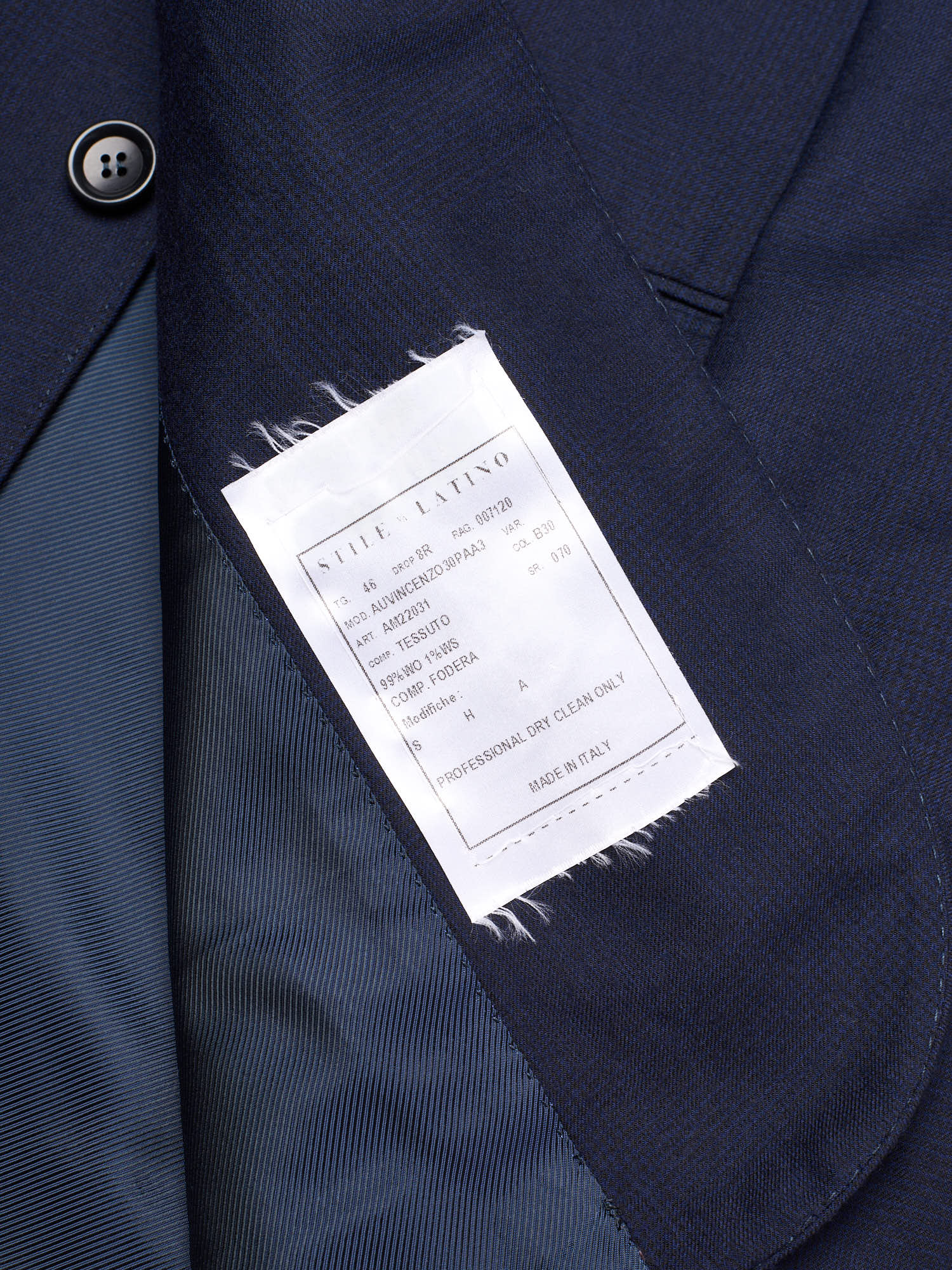 STILE LATINO "Vincenzo" Navy Wool-Cashmere Suit Slim Fit