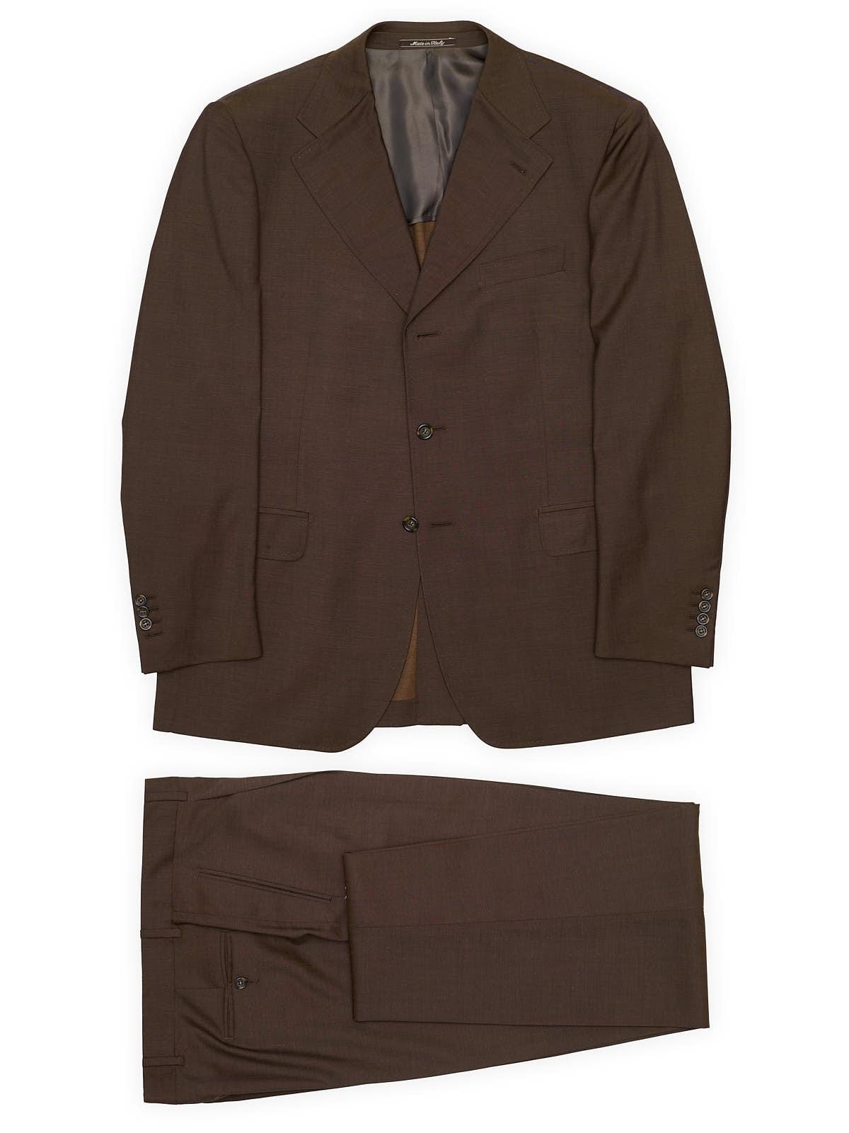 STUVARD MOOIS Brown Wool Super 100's Suit EU 56 NEW US 44 46