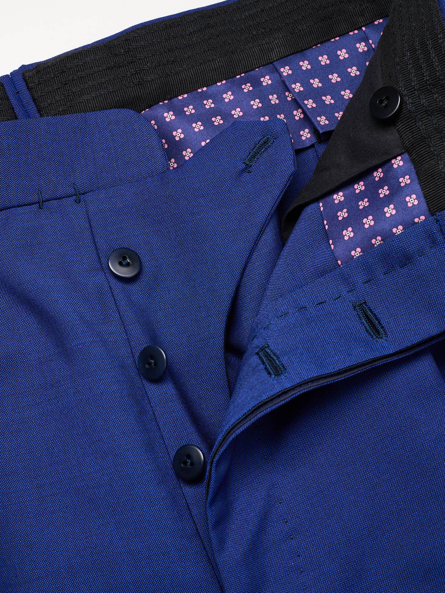 Sartoria CHIAIA Bespoke Handmade Blue Mohair Dress Pants EU 48 US 32