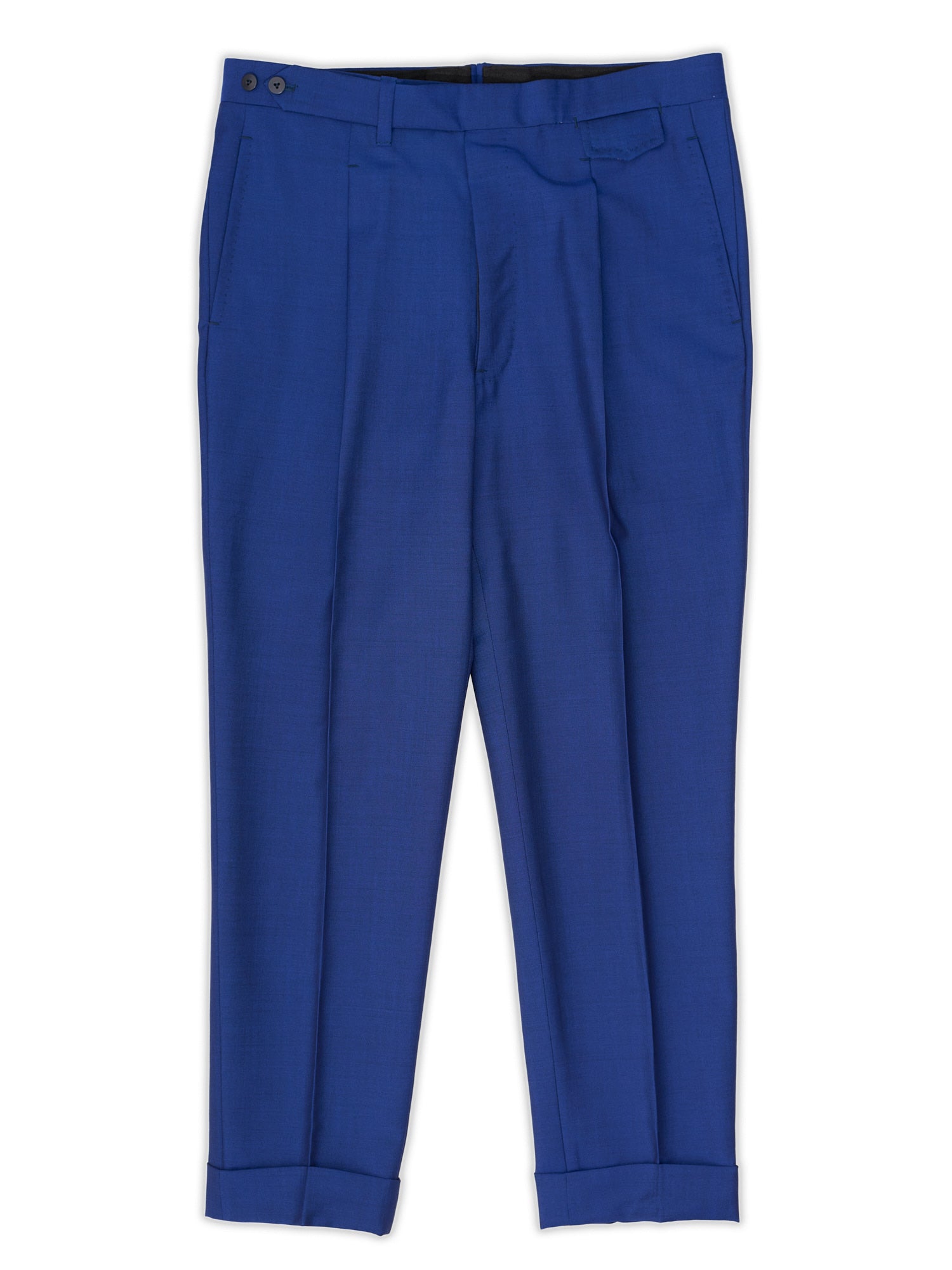 Sartoria CHIAIA Bespoke Handmade Blue Mohair Dress Pants EU 48 US 32