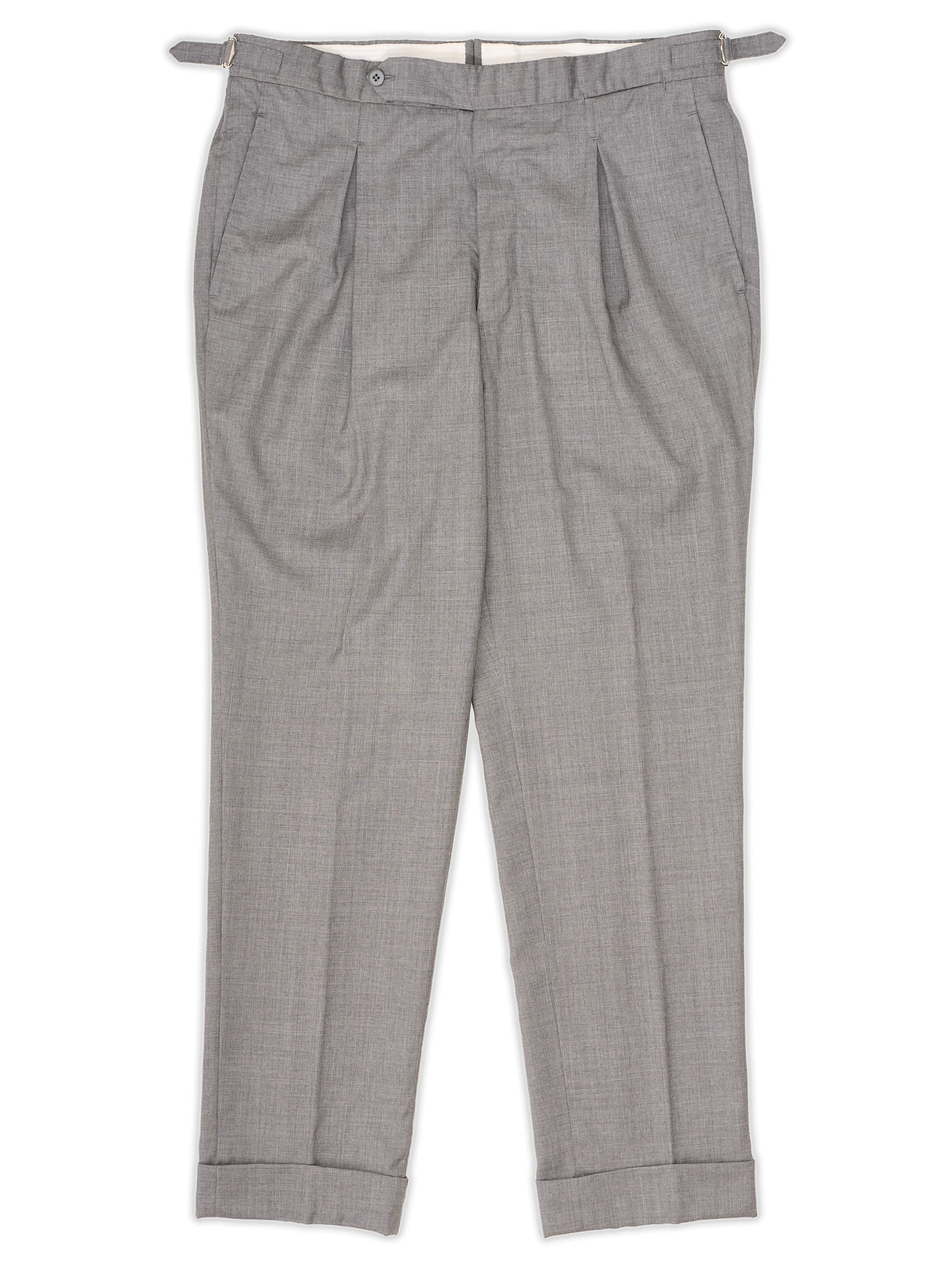Sartoria CHIAIA Bespoke Handmade Gray Wool Dress Pants EU 48 US 32