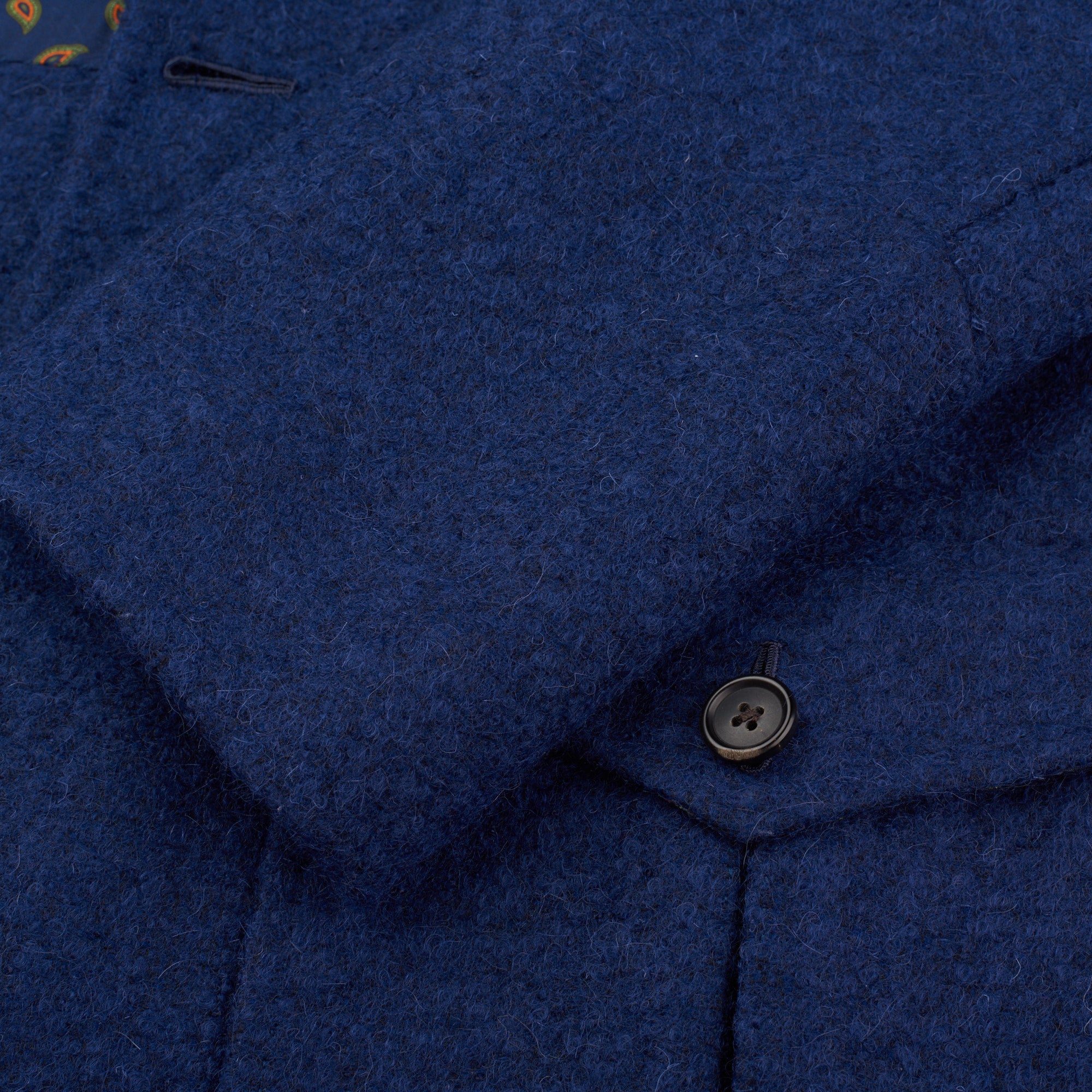 Sartoria CHIAIA Napoli Handmade Bespoke Navy Blue Wool Tweed Coat EU 52 NEW US M L