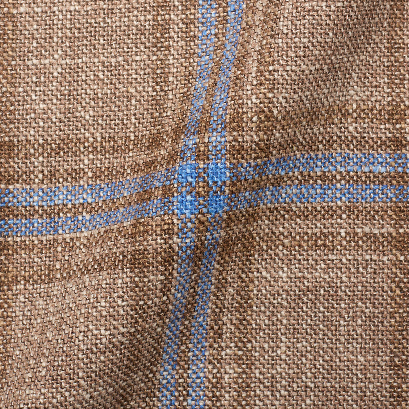 SARTORIA PARTENOPEA Beige-Blue Plaid Wool-Silk Jacket NEW Current Model