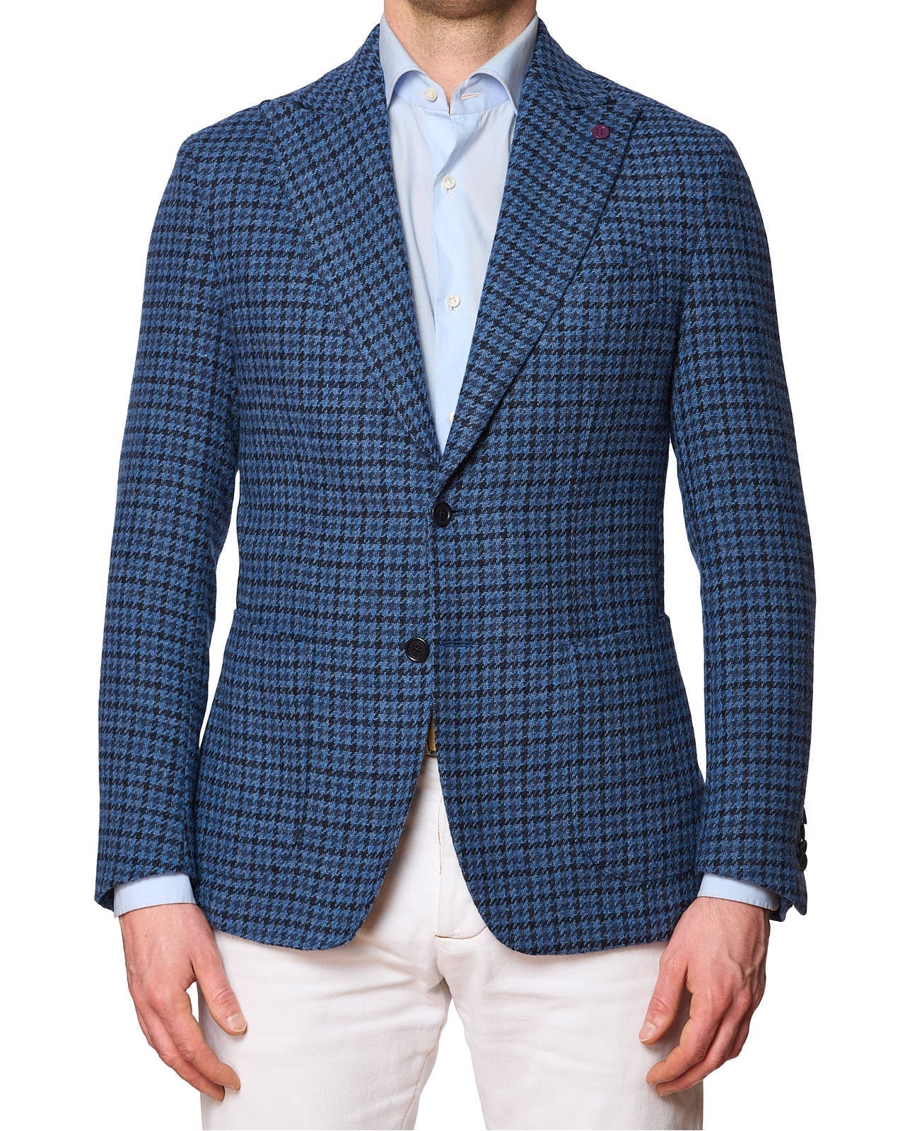SARTORIA PARTENOPEA Blue Shepherd's Check Wool Jacket EU 48 NEW US 38 Current Model