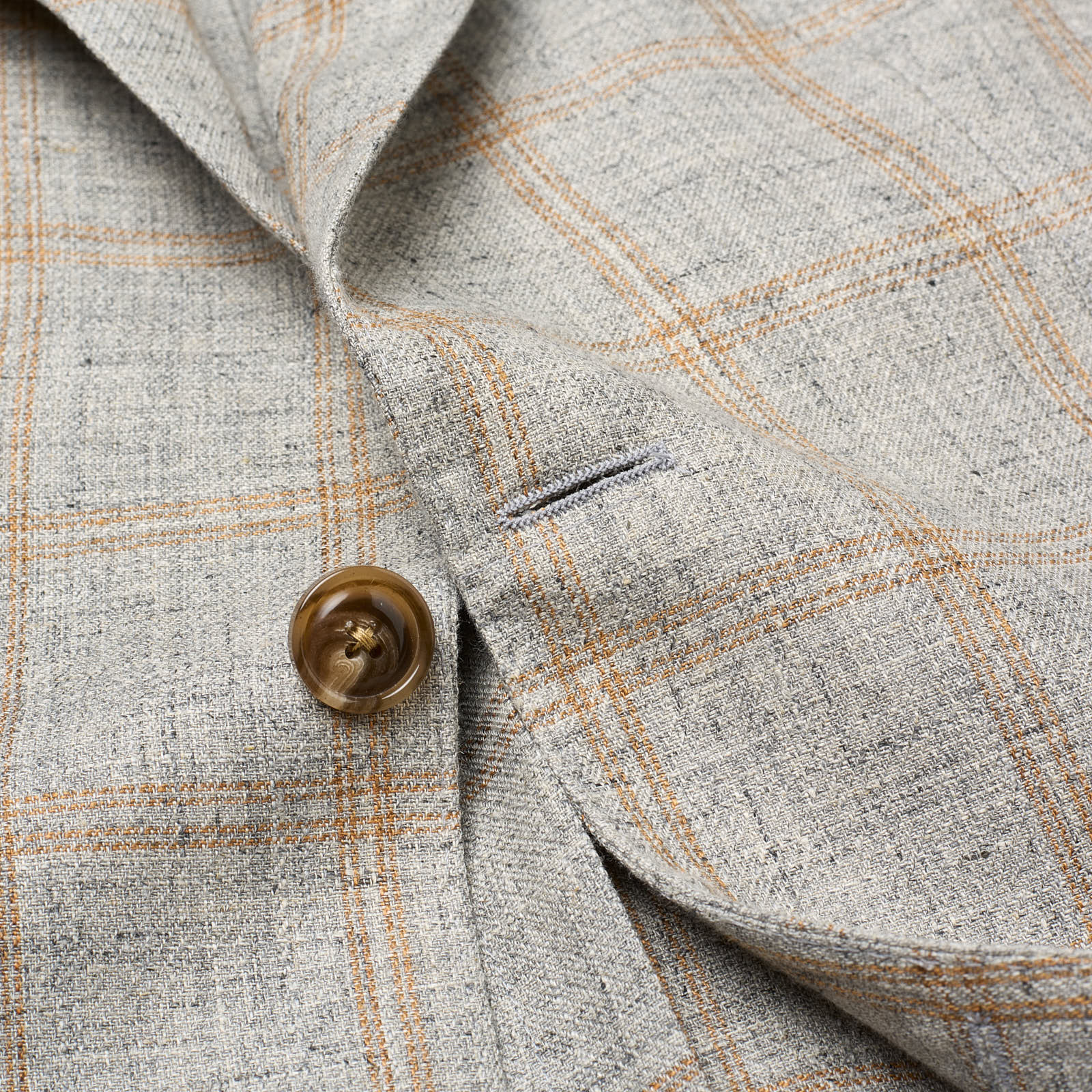 SARTORIA PARTENOPEA Gray Plaid Linen-Cotton Jacket NEW Current Model