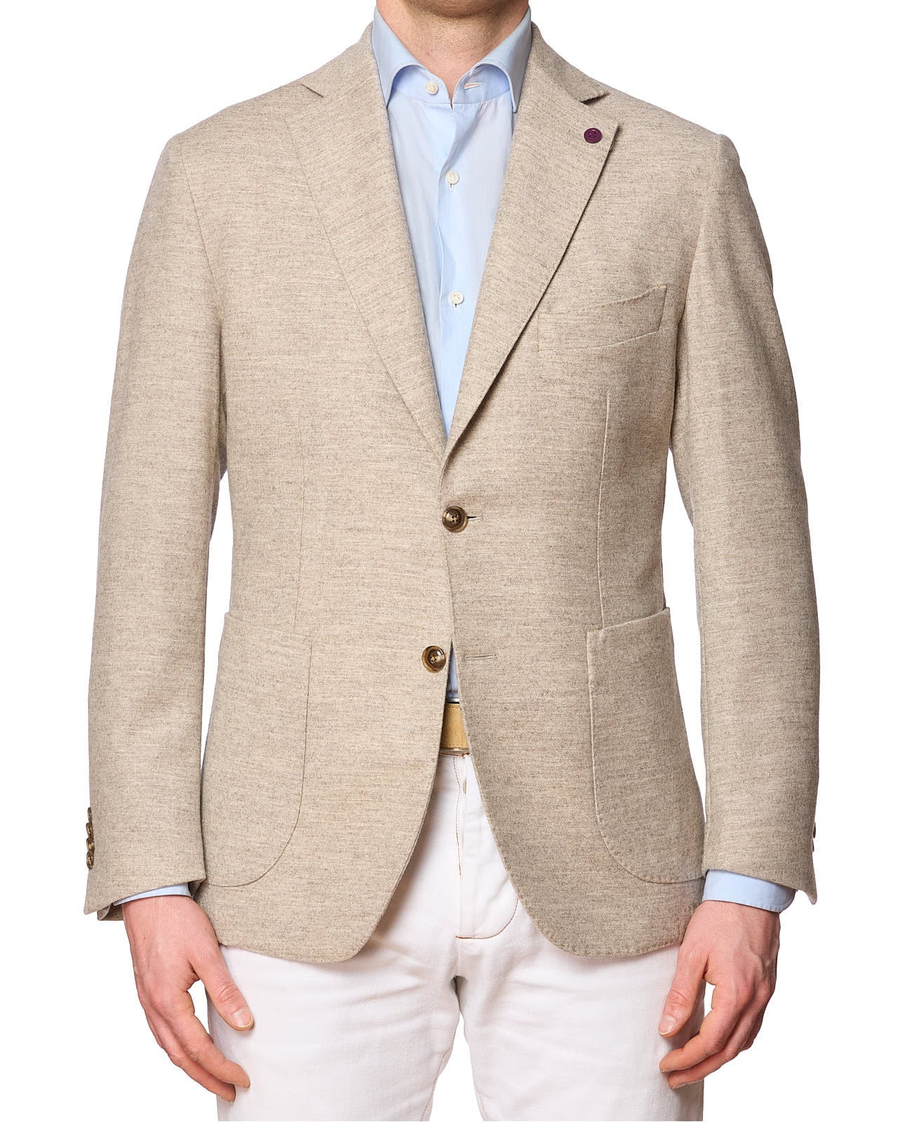 SARTORIA PARTENOPEA Beige Wool-Cashmere Unlined Jacket NEW Current Model