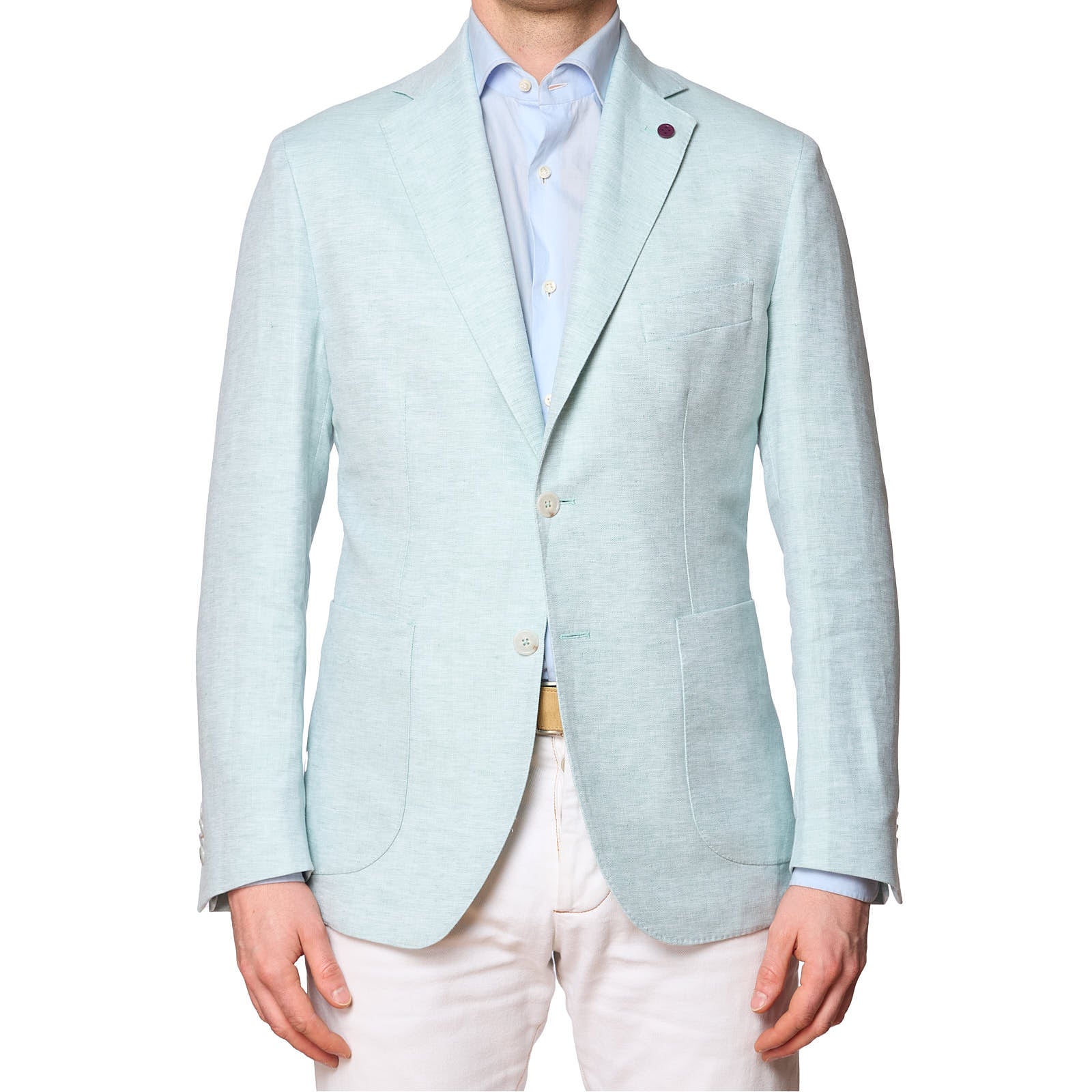SARTORIA PARTENOPEA Mint Color Cotton-Linen Unlined Jacket  NEW  Current Model