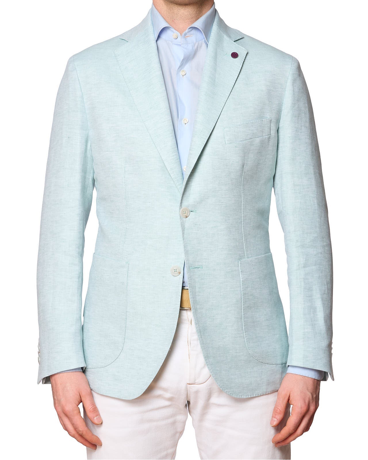 SARTORIA PARTENOPEA Mint Color Cotton-Linen Unlined Jacket NEW Current Model