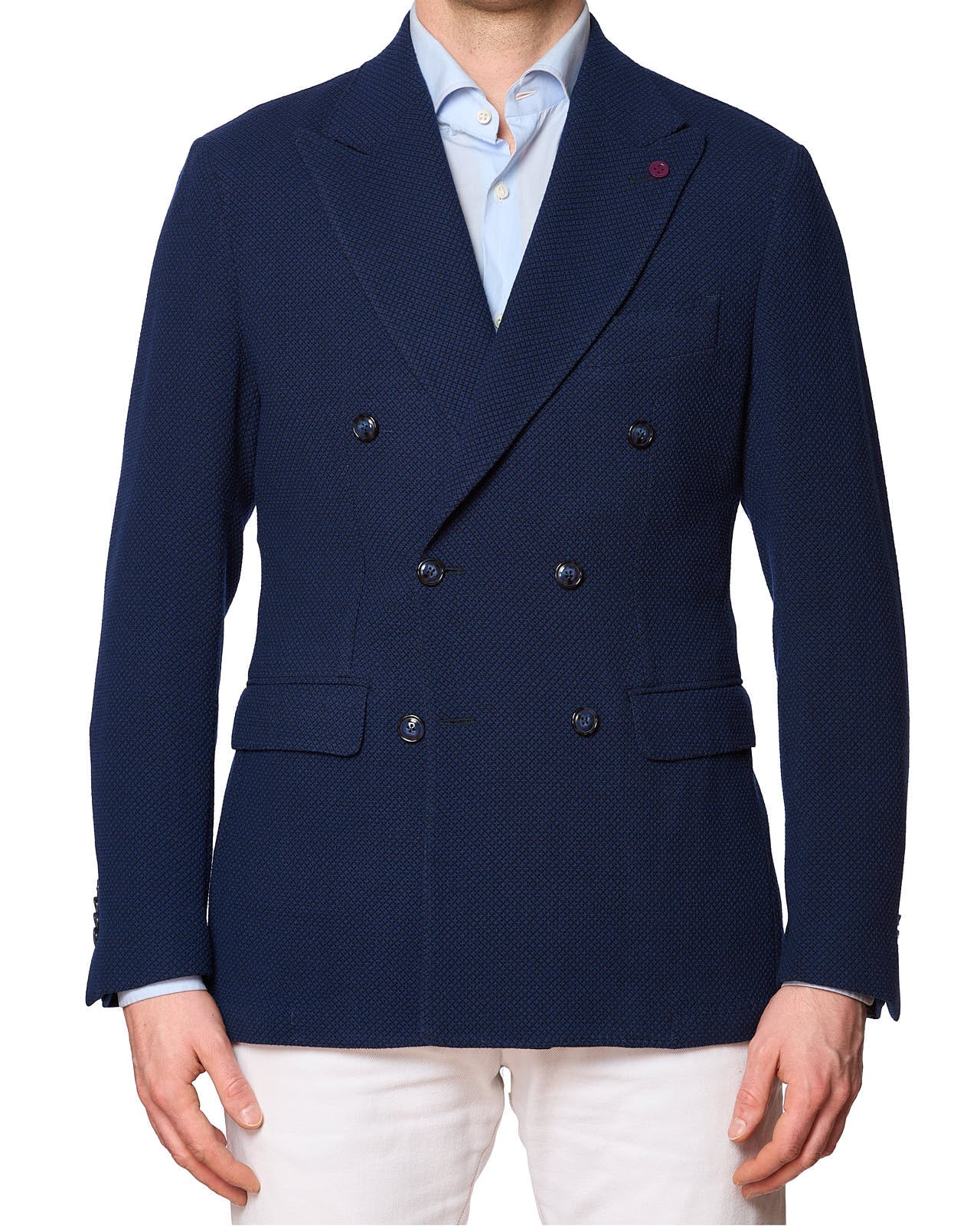 SARTORIA PARTENOPEA "GUABELLO" Blue Wool DB Jacket NEW Current Model